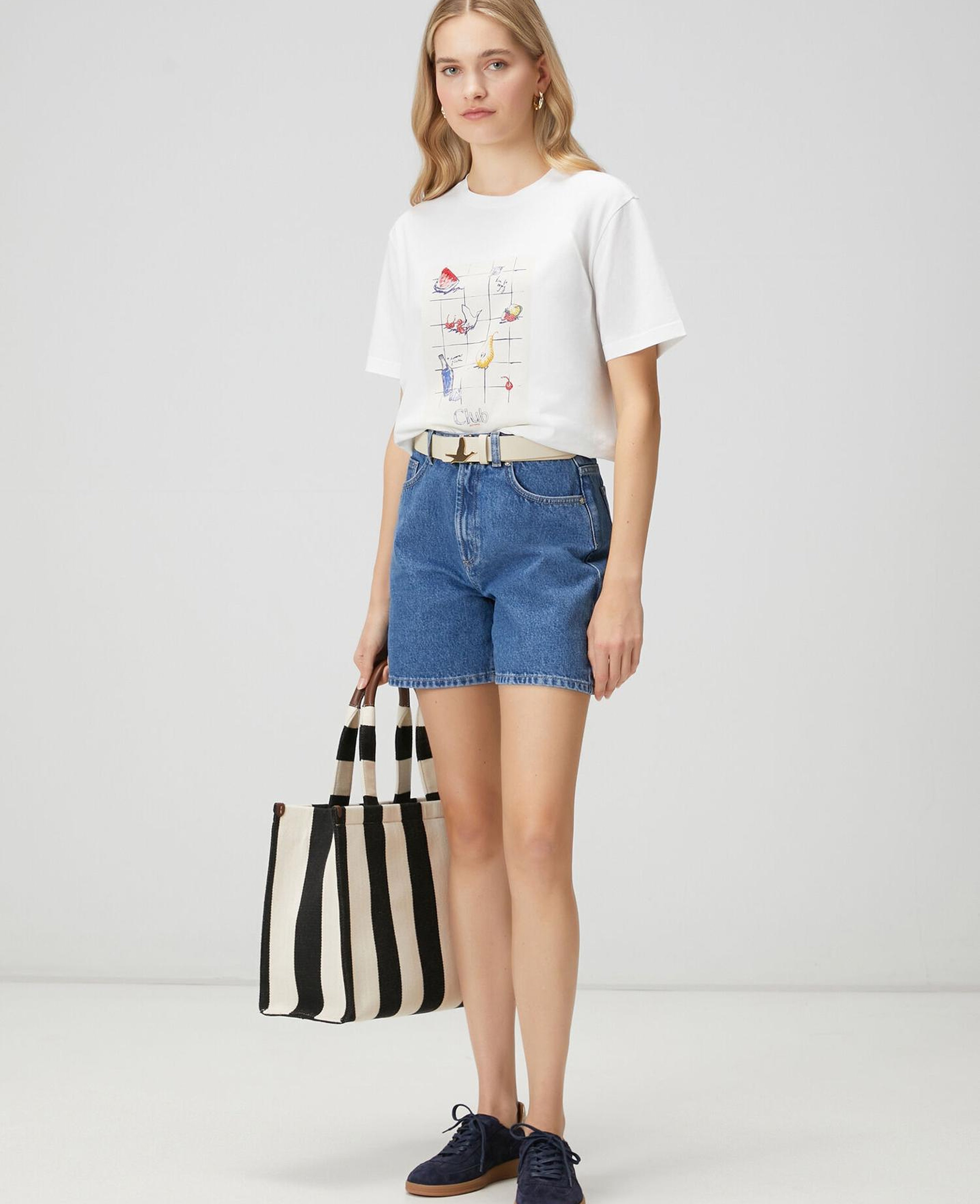 Beymen Club Kadın Kırık Beyaz Meyve Baskılı Oversize T-shirt