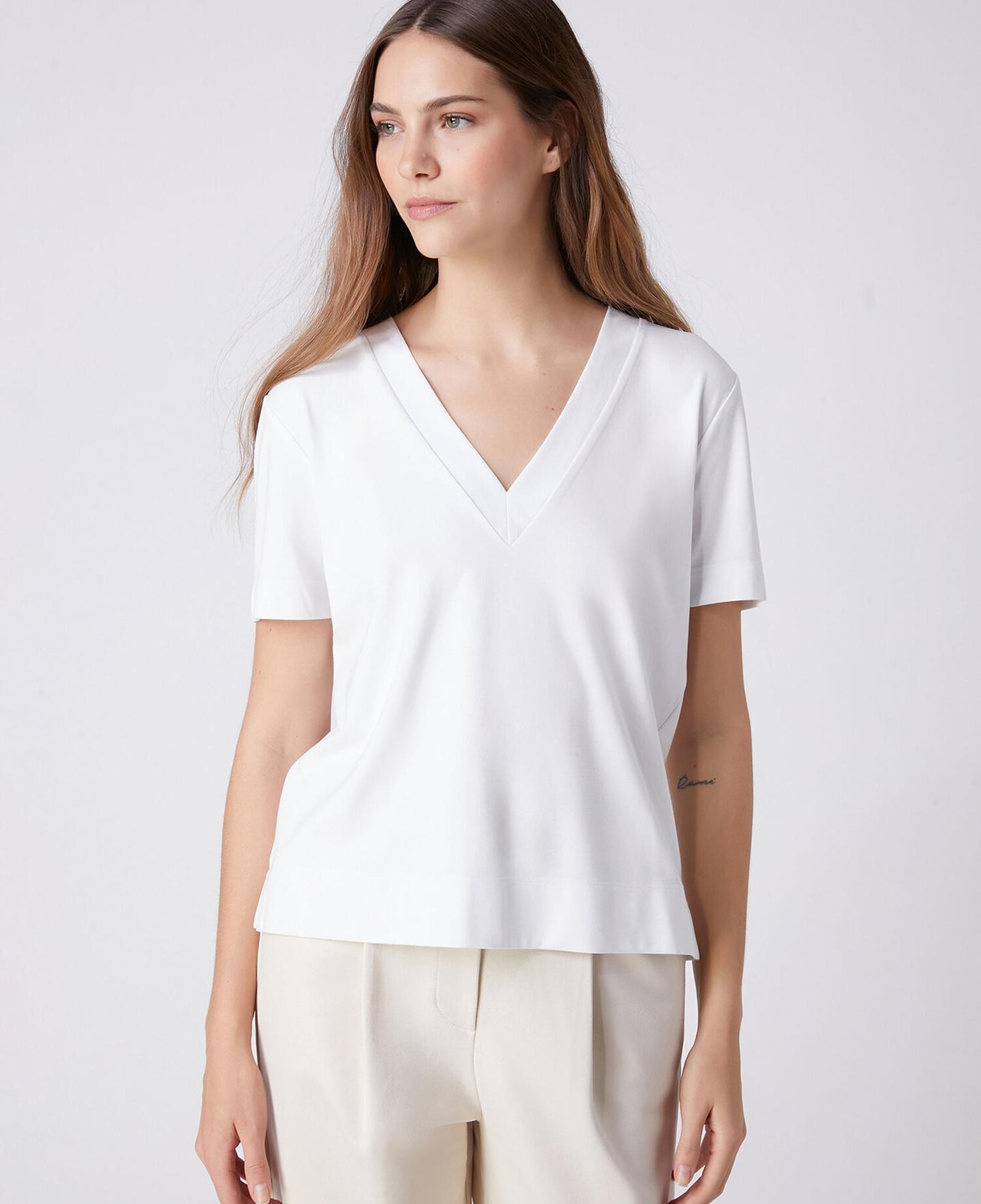 Beymen Club Kadın Kırık Beyaz Yanı Yırtmaçlı Basic T-shirt