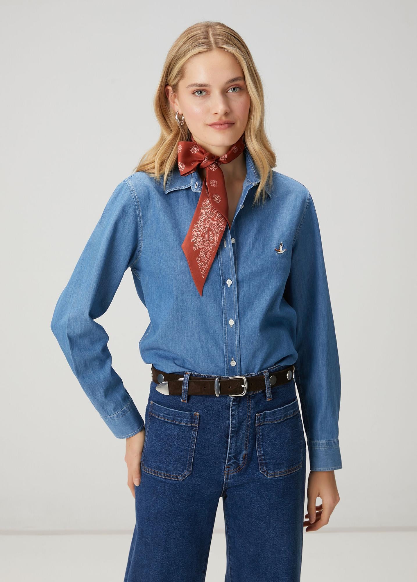 Beymen Club Kadın Mavi Basic Denim Gömlek