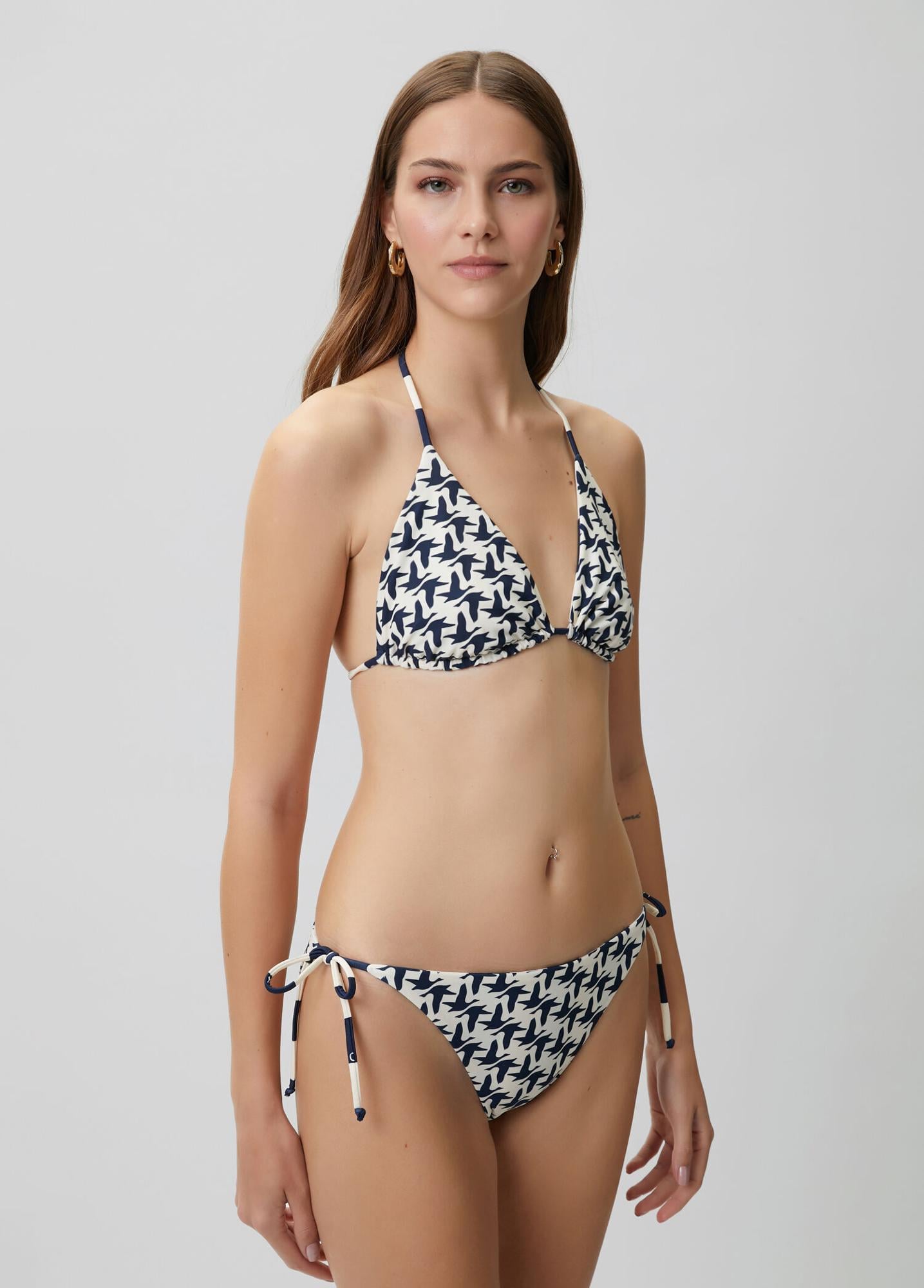 Beymen Club Kadın Lacivert Beyaz Çift Taraflı Bikini Üstü