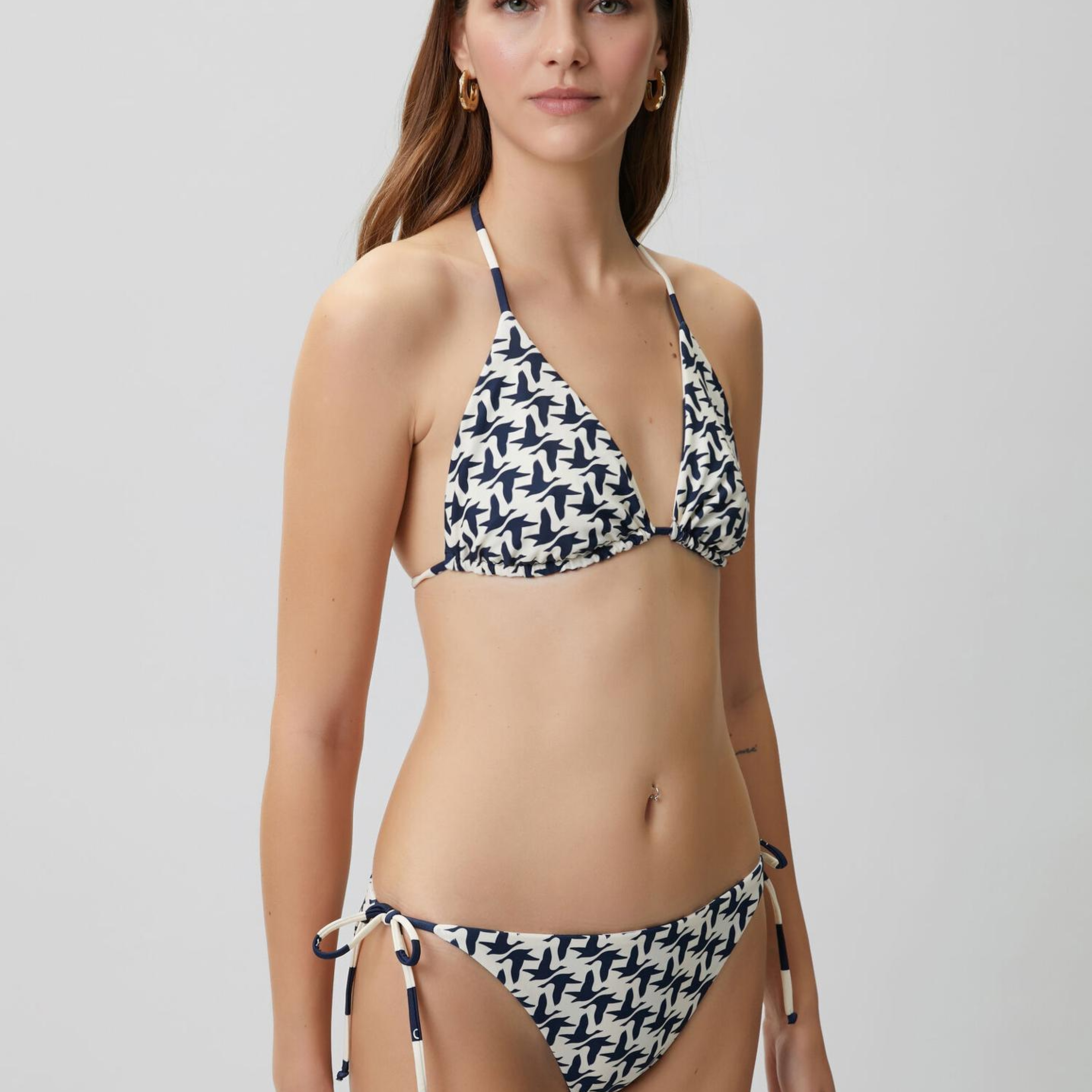 Beymen Club Kadın Lacivert Beyaz Çift Taraflı Bikini Üstü
