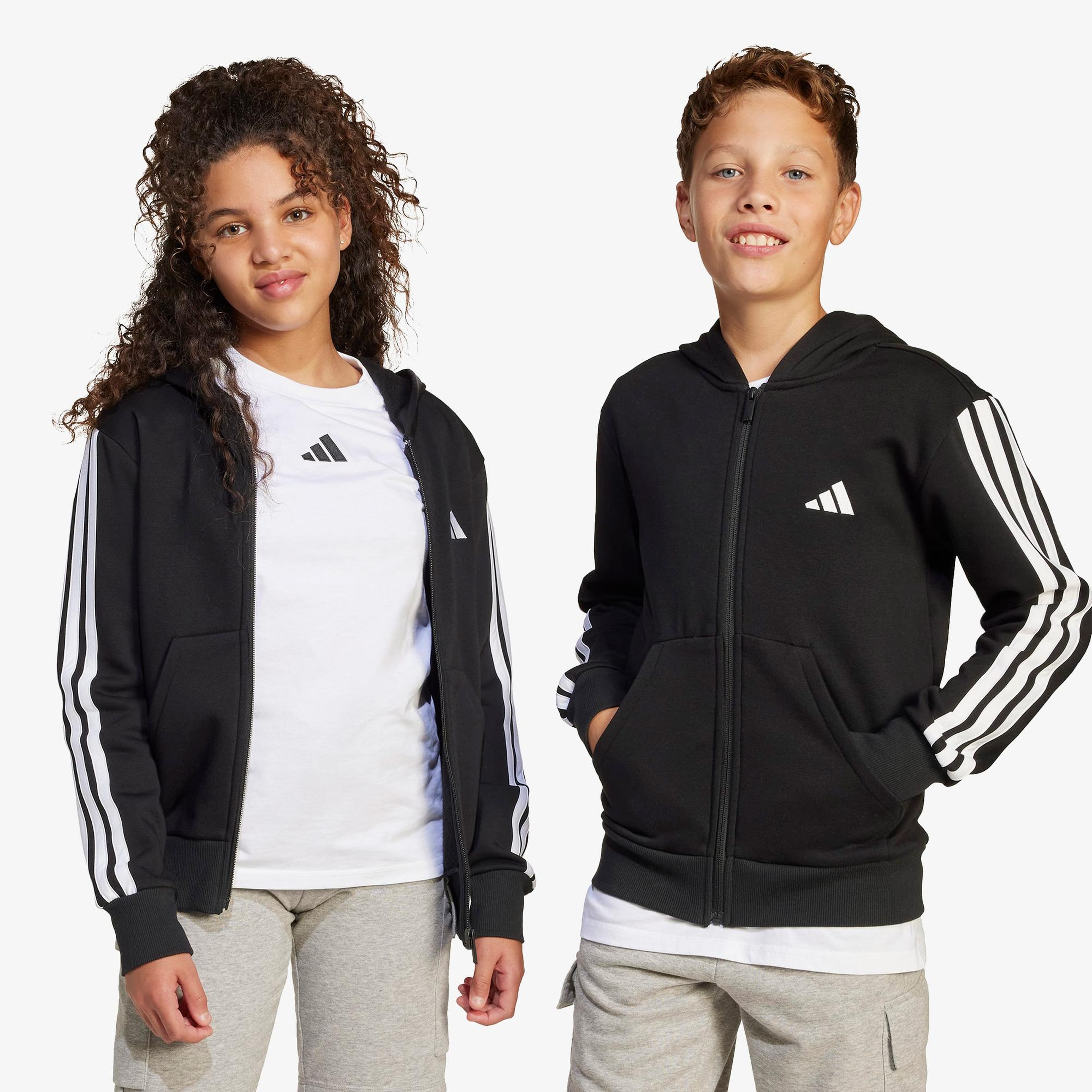 adidas Essentials Full Zip Çocuk Siyah Eşofman Üstü
