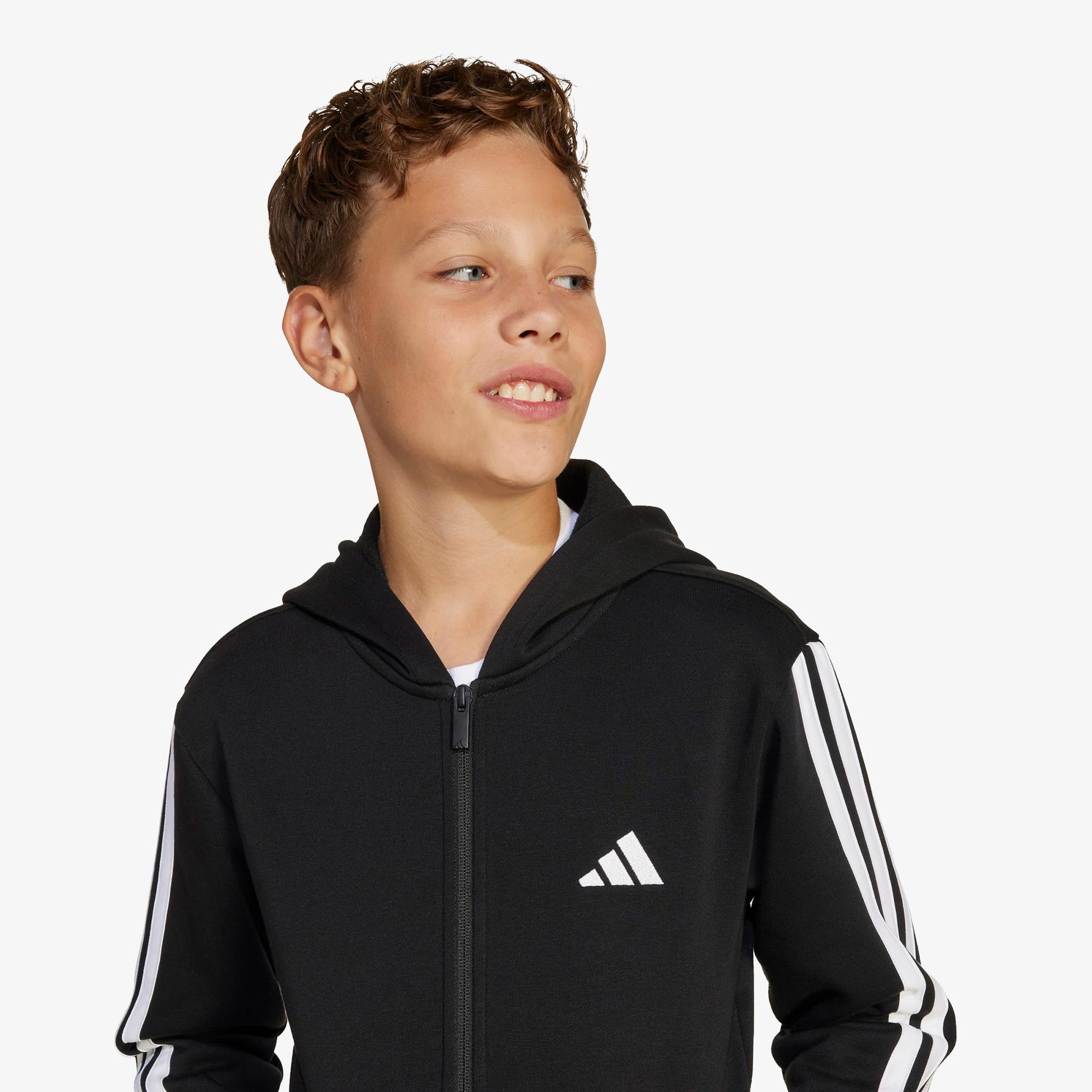 adidas Essentials Full Zip Çocuk Siyah Eşofman Üstü