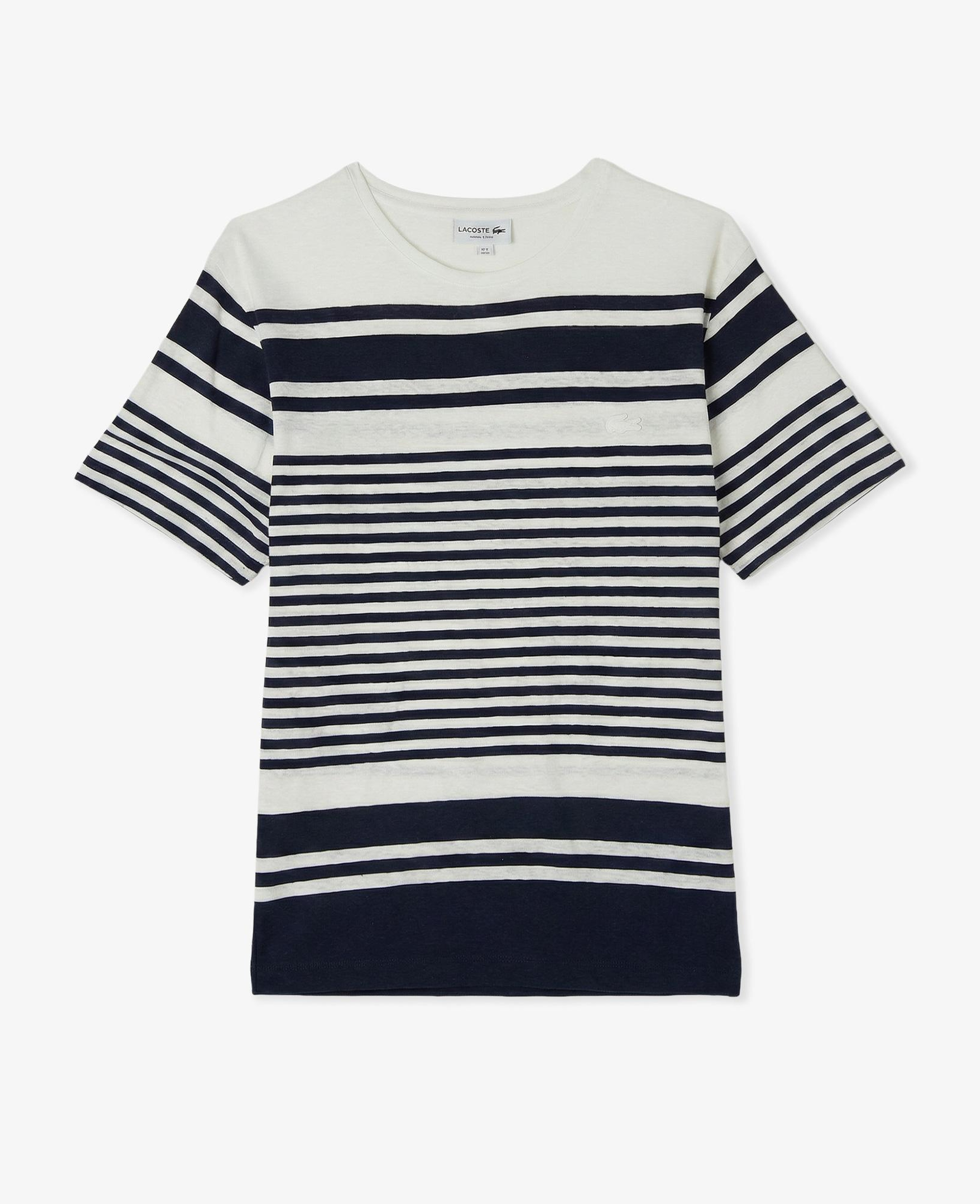 Erkek Regular Fit Bisiklet Yaka Çizgili Lacivert T-Shirt