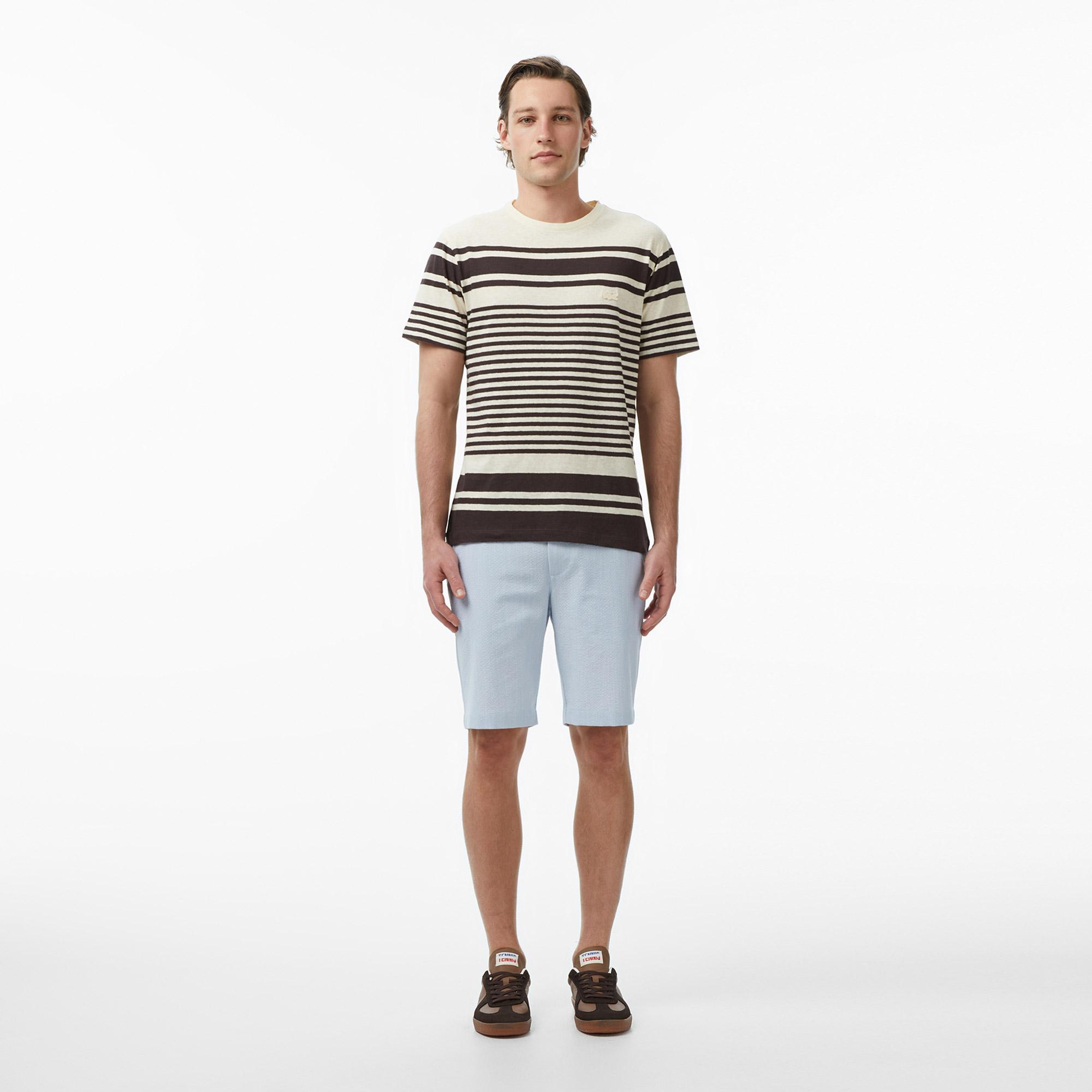 Erkek Tapered Fit Mavi Bermuda Şort