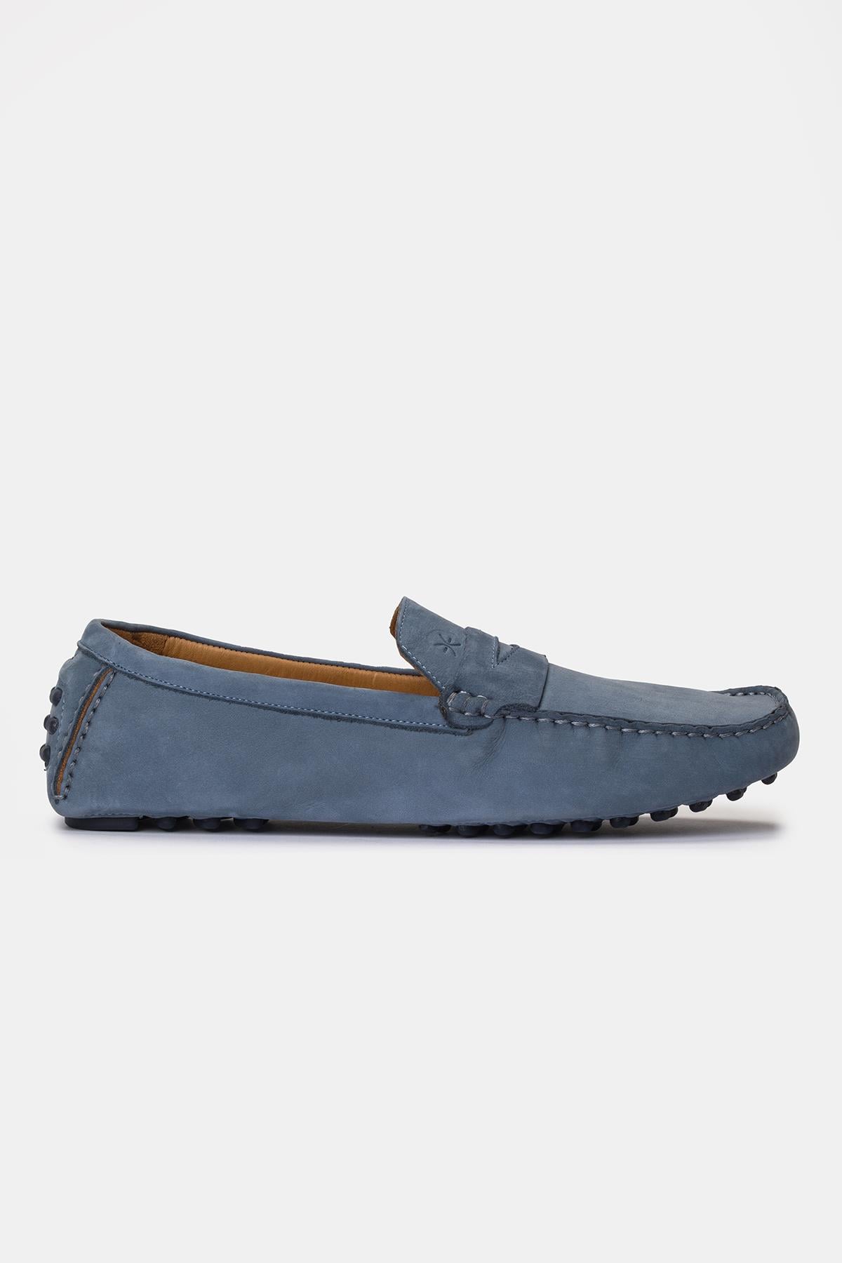 Erkek Açık Mavi Nubuk Loafer
