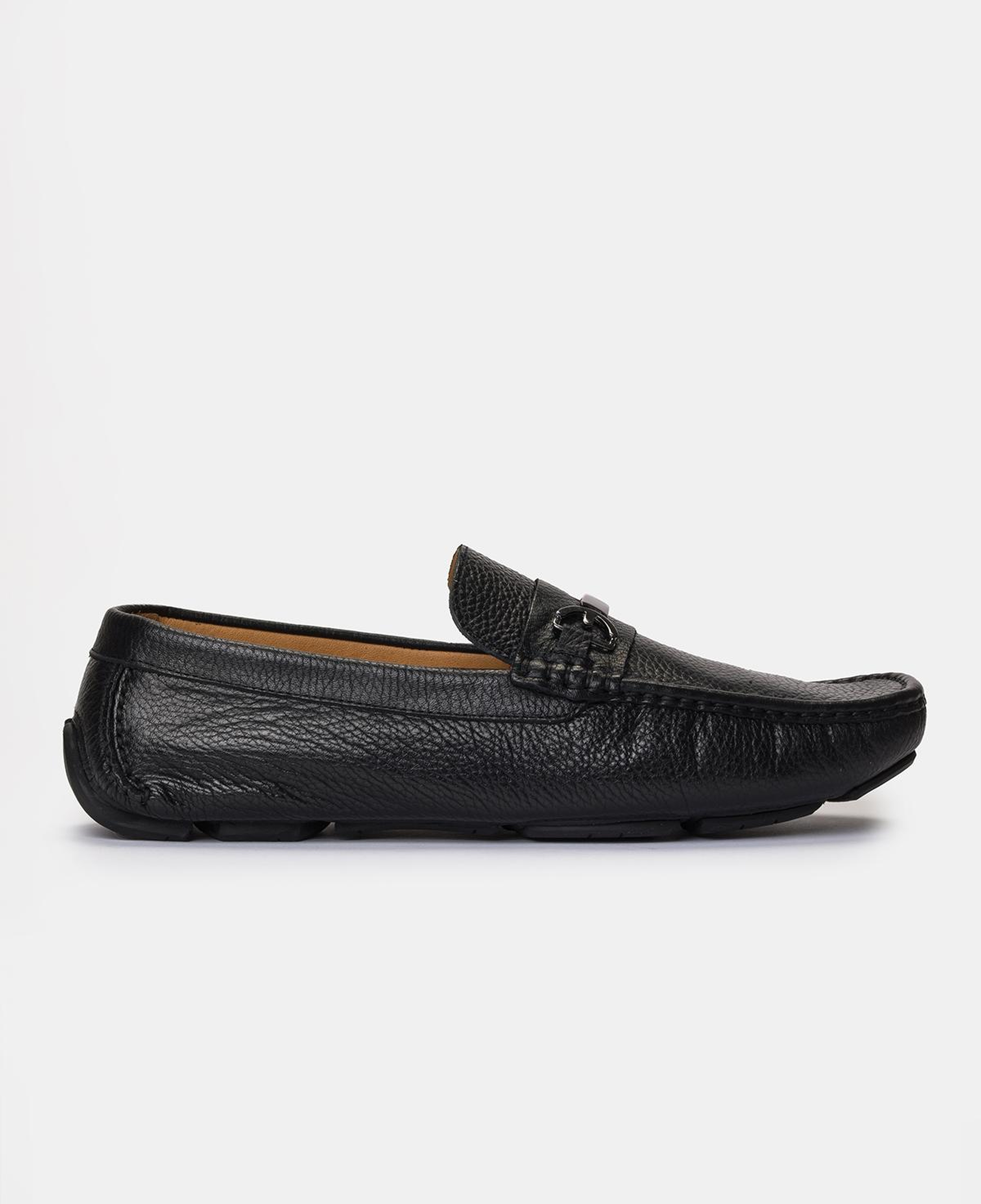 Erkek Siyah Deri Tokalı Loafer