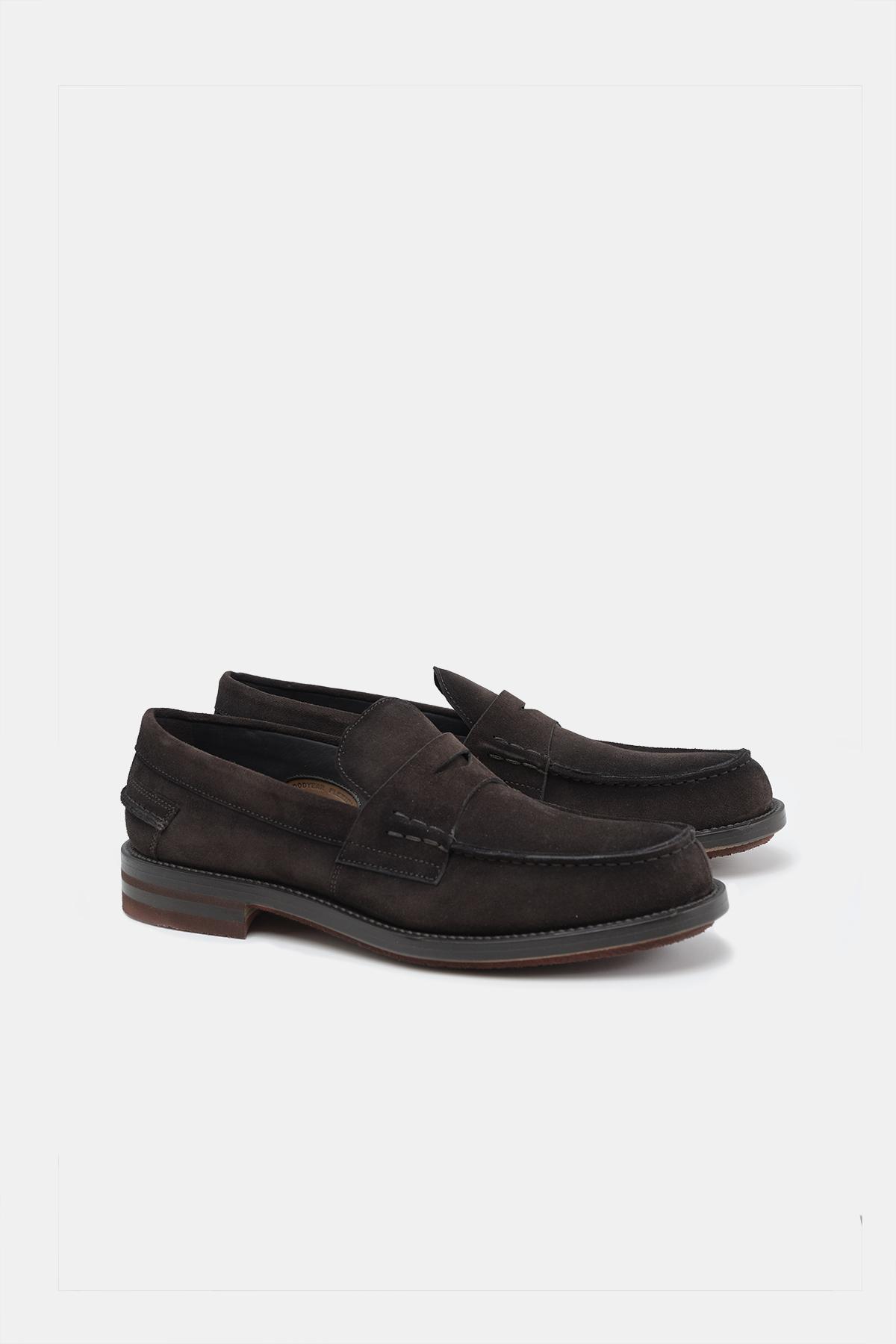 Erkek Kahverengi Deri Loafer