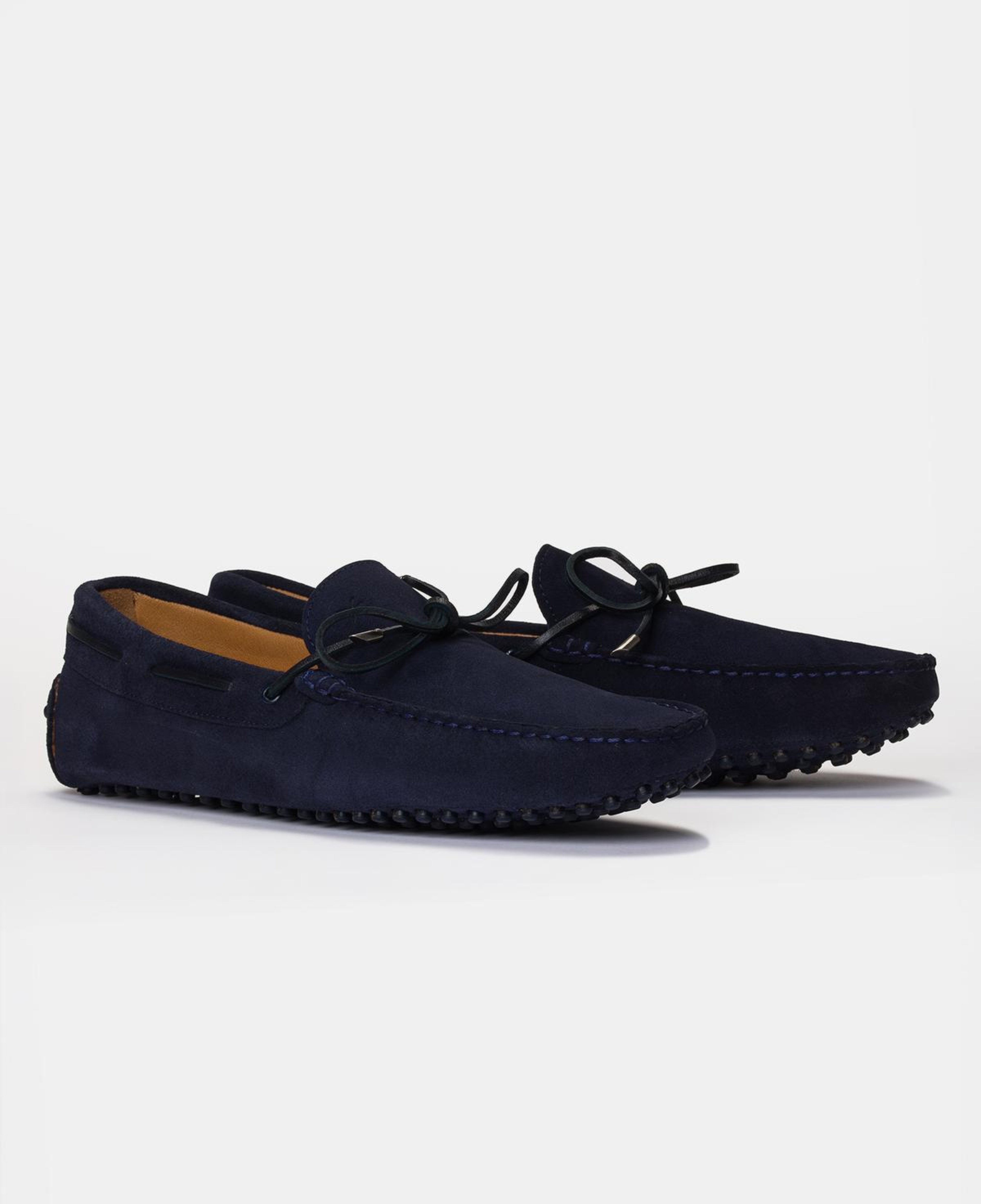 Erkek Lacivert Bağcık Detaylı Süet Loafer