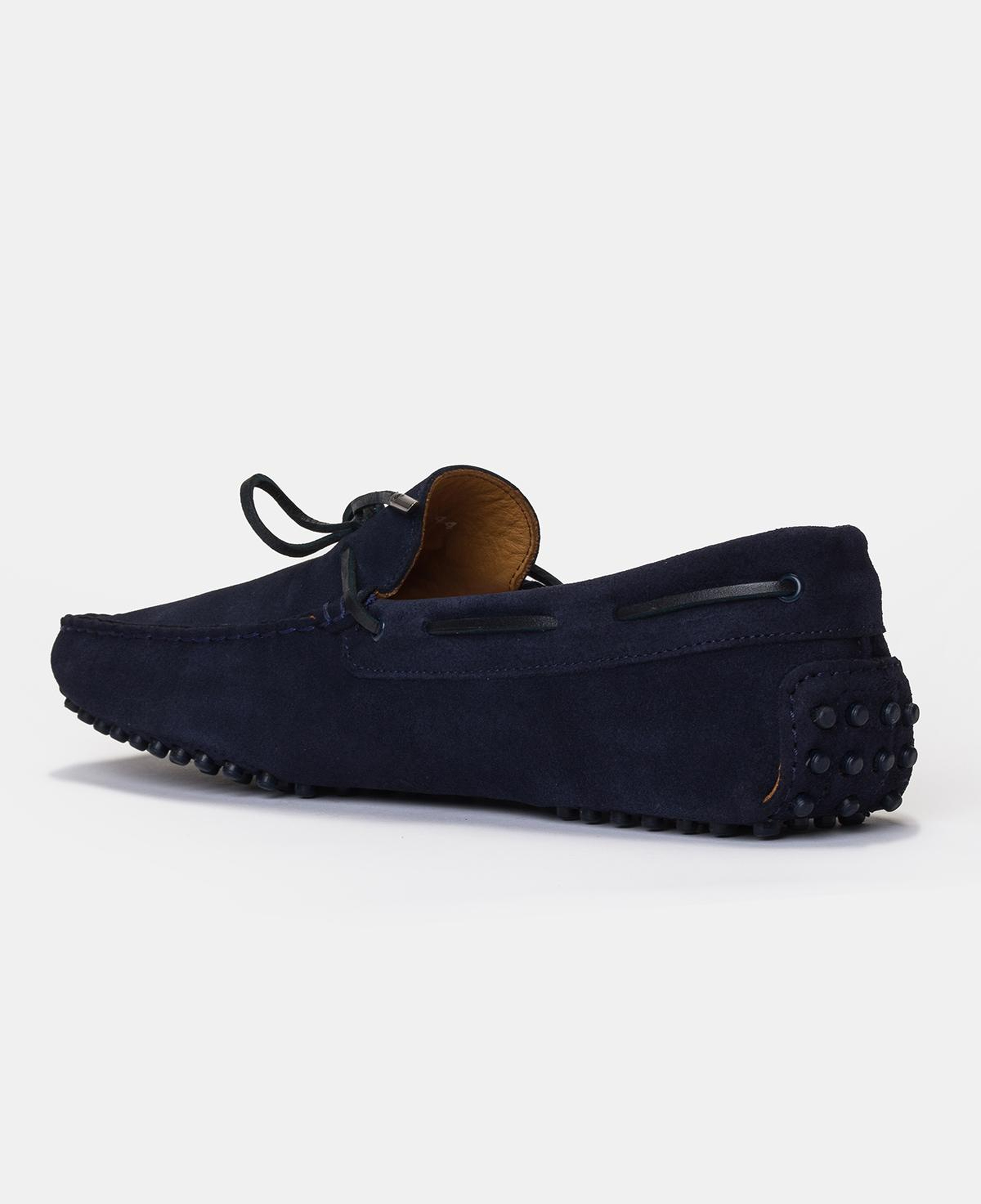 Erkek Lacivert Bağcık Detaylı Süet Loafer