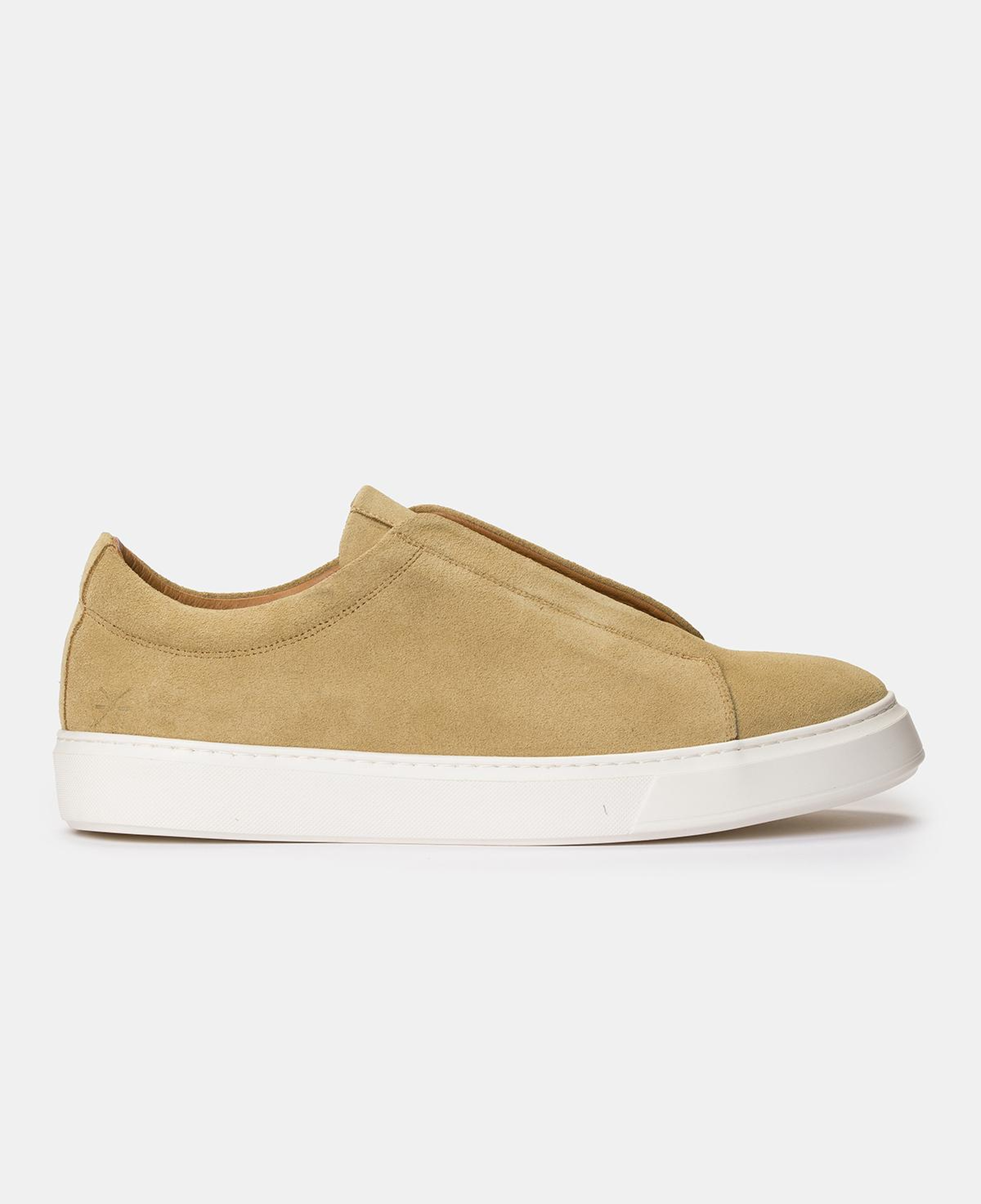 Erkek Bej Bağcıksız Süet Sneaker