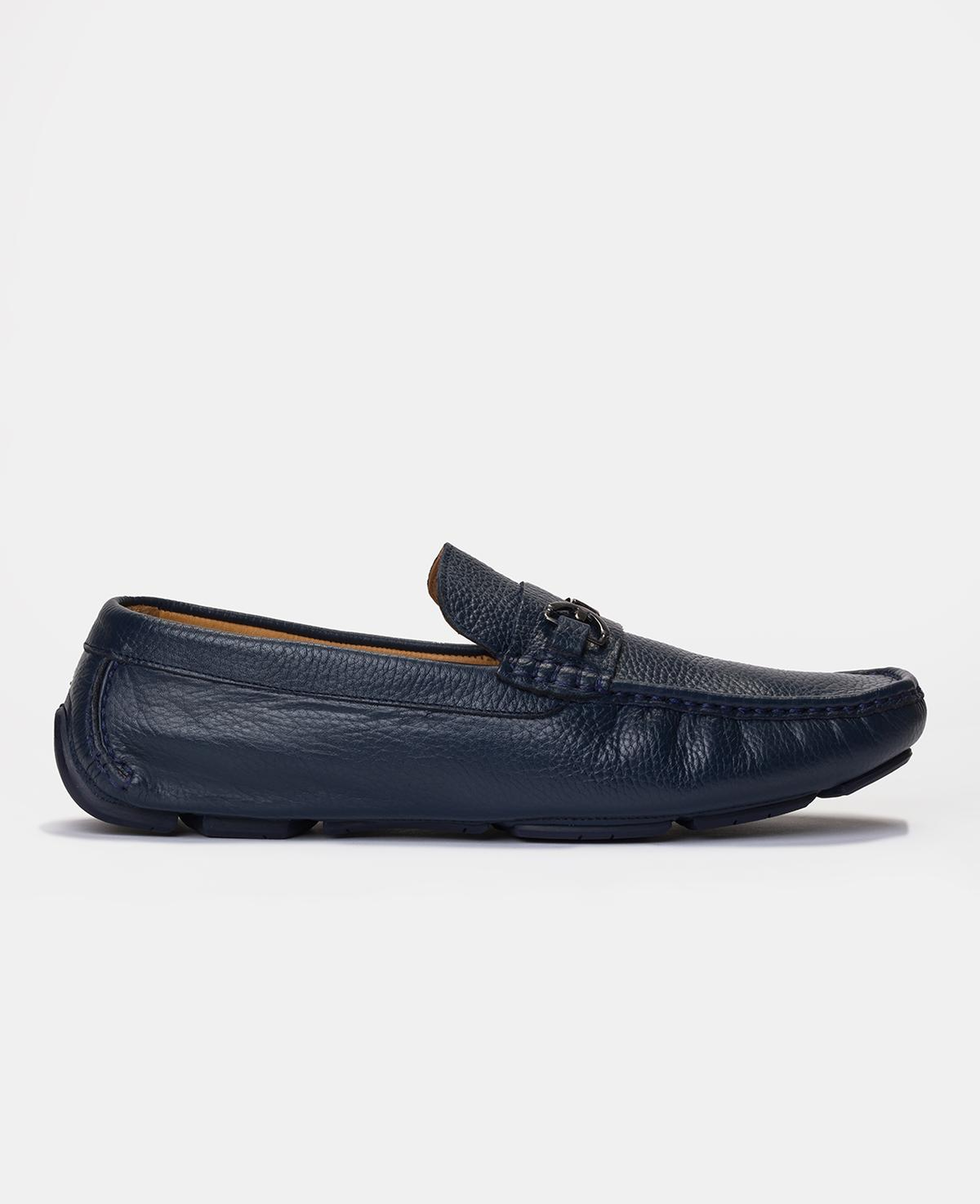 Erkek Lacivert Deri Tokalı Loafer