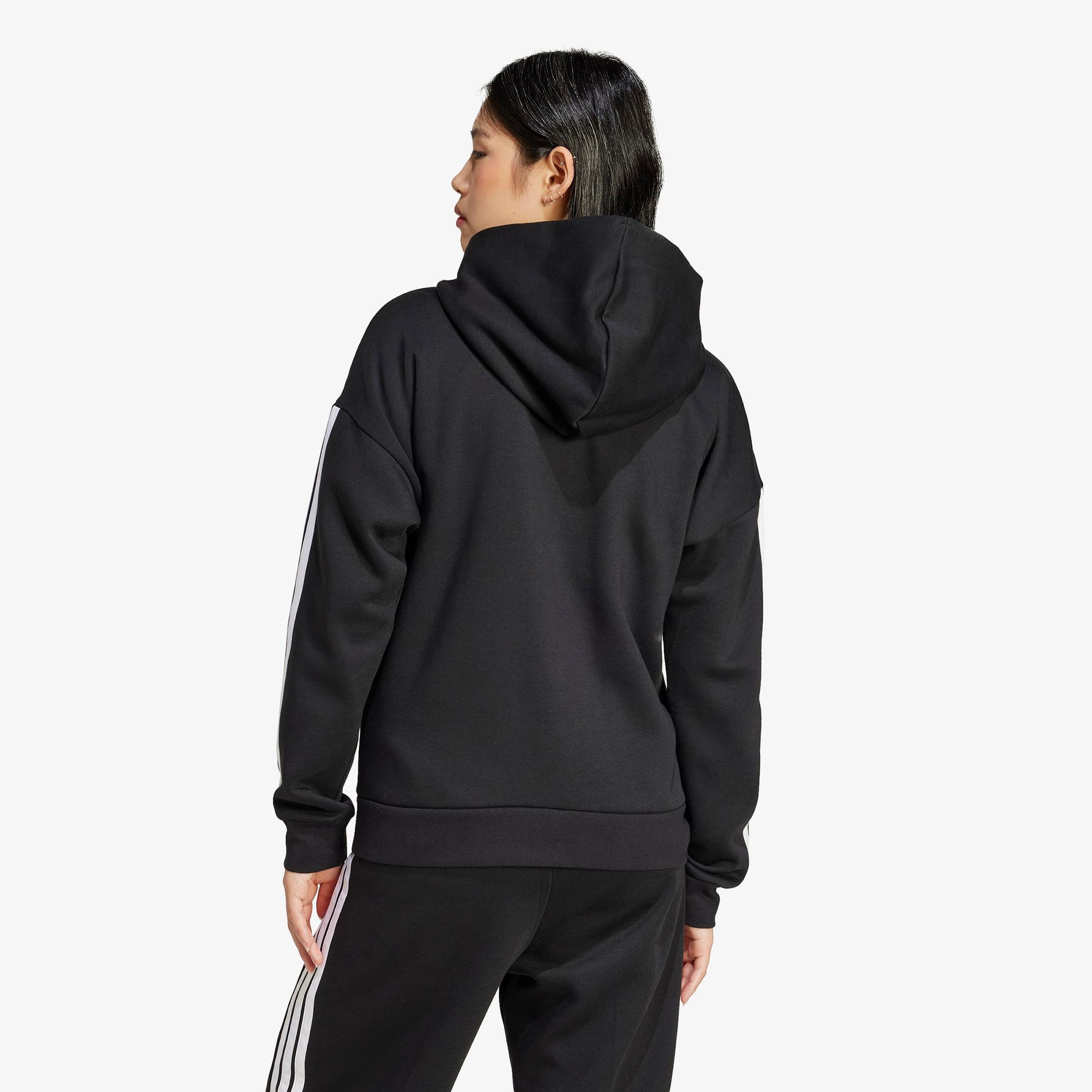 adidas Essentials 3 Stripes Full Zip Kadın Siyah Polar