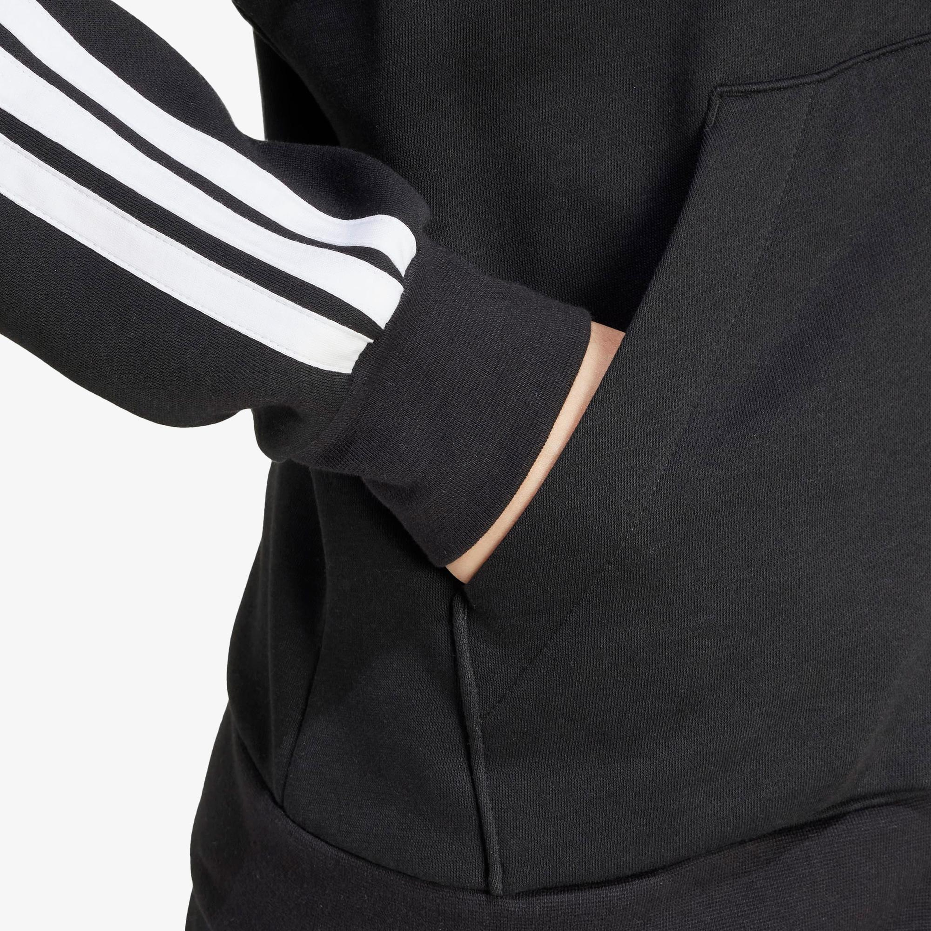 adidas Essentials 3 Stripes Full Zip Kadın Siyah Polar