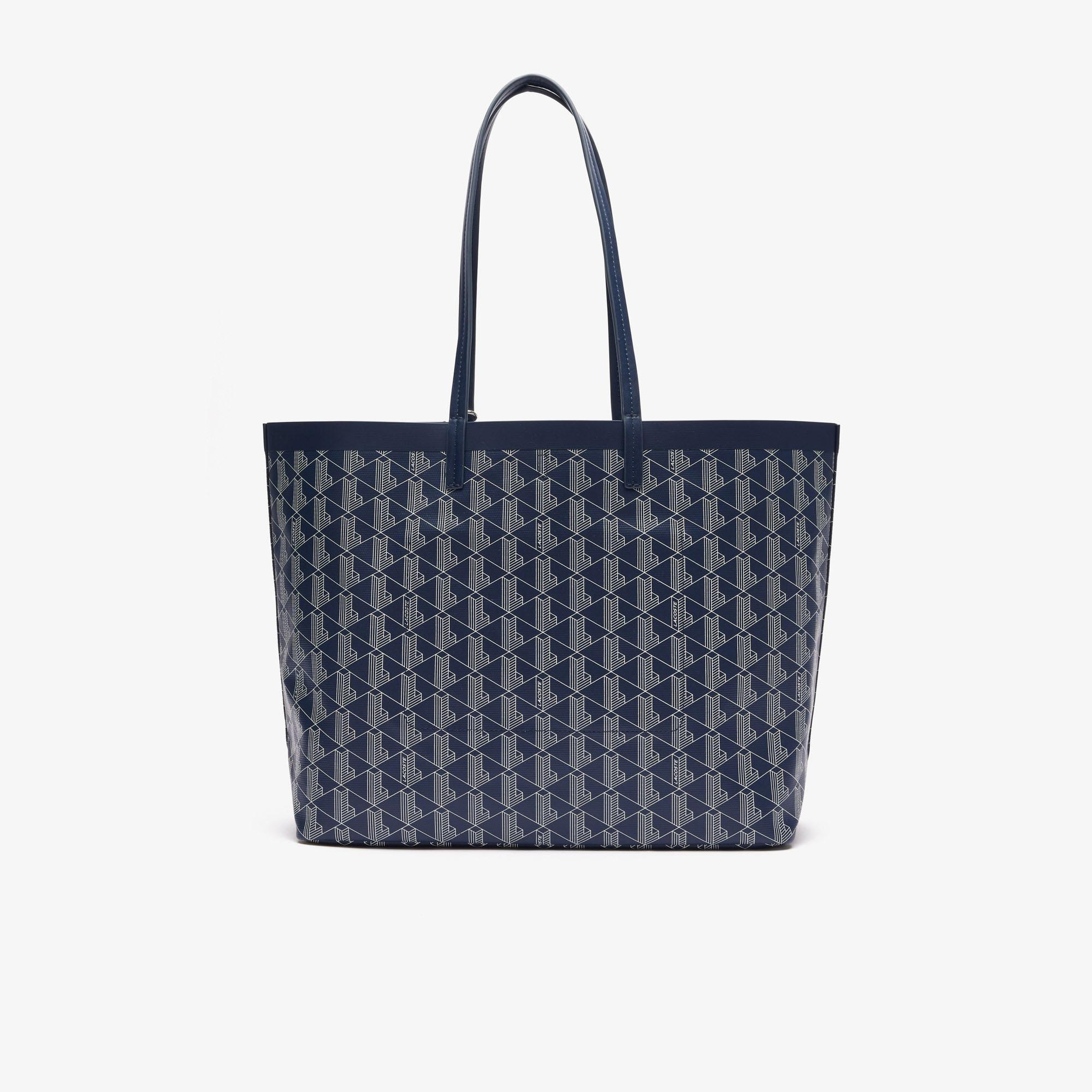 Zely Canvas Kadın Monogram Lacivert Omuz Çantası