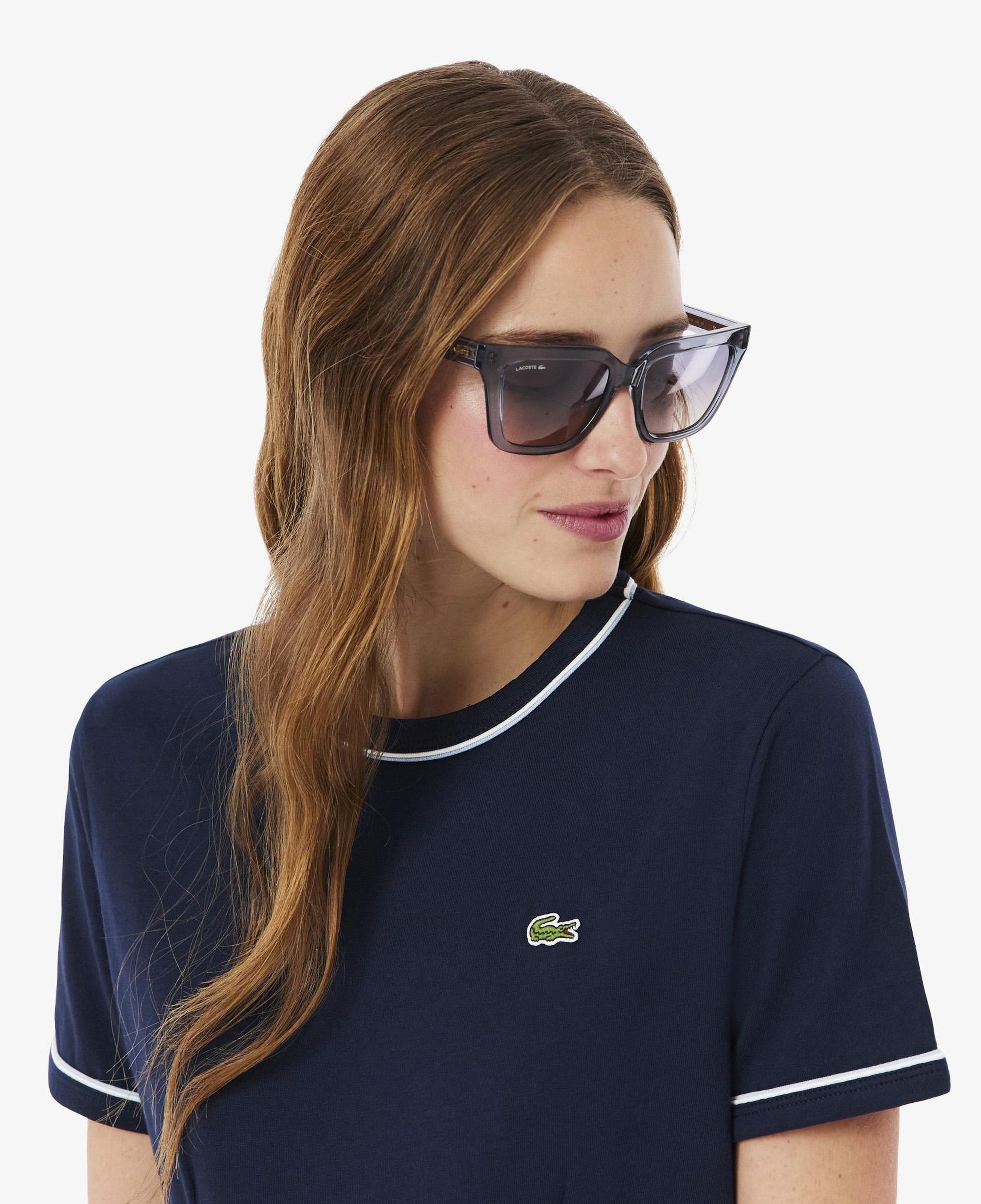 Kadın Slim Fit Kısa Kollu Bisiklet Yaka Organik Pamuk Lacivert Elbise