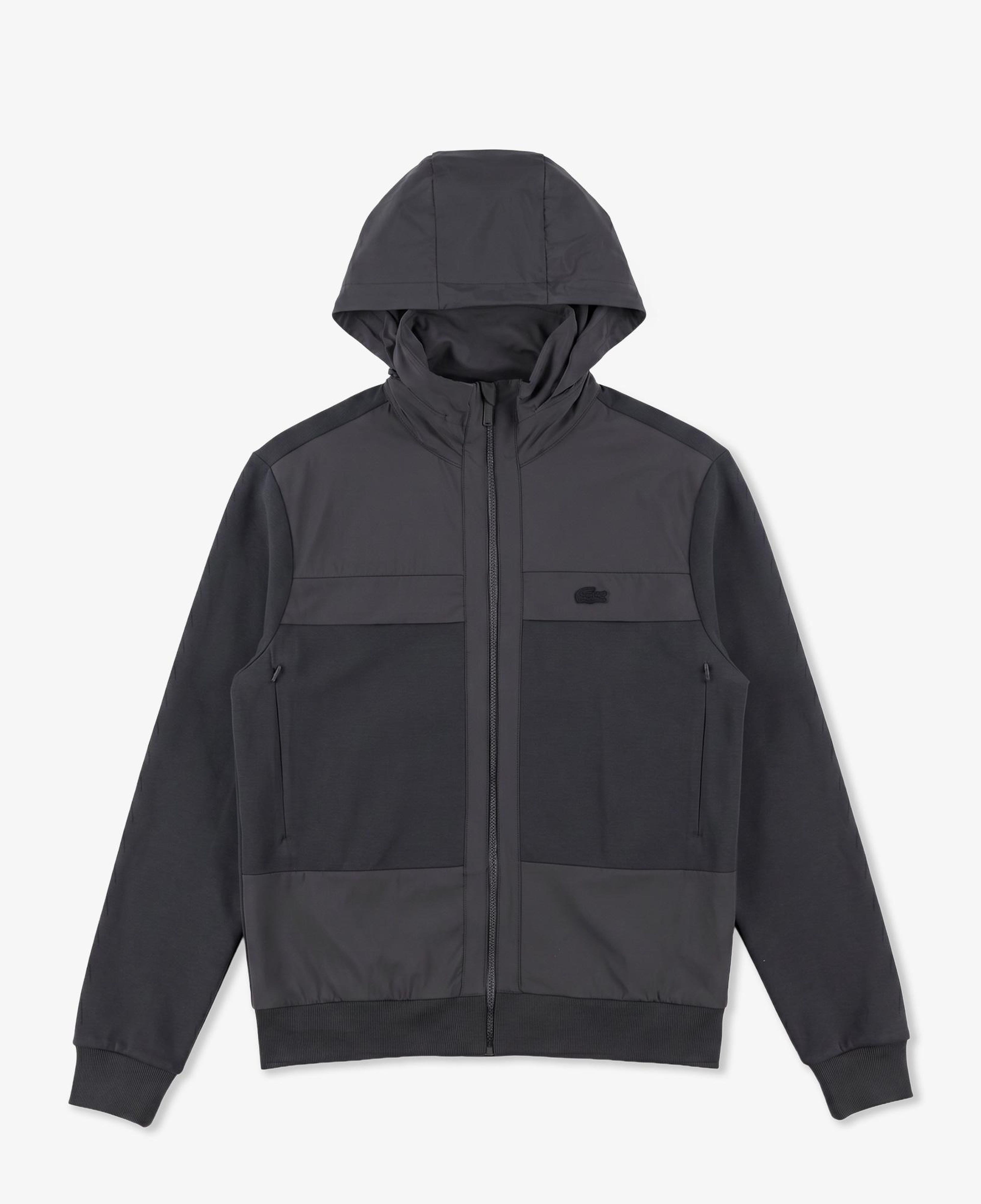 Erkek Regular Fit Fermuarlı Renk Bloklu Koyu Gri Sweatshirt