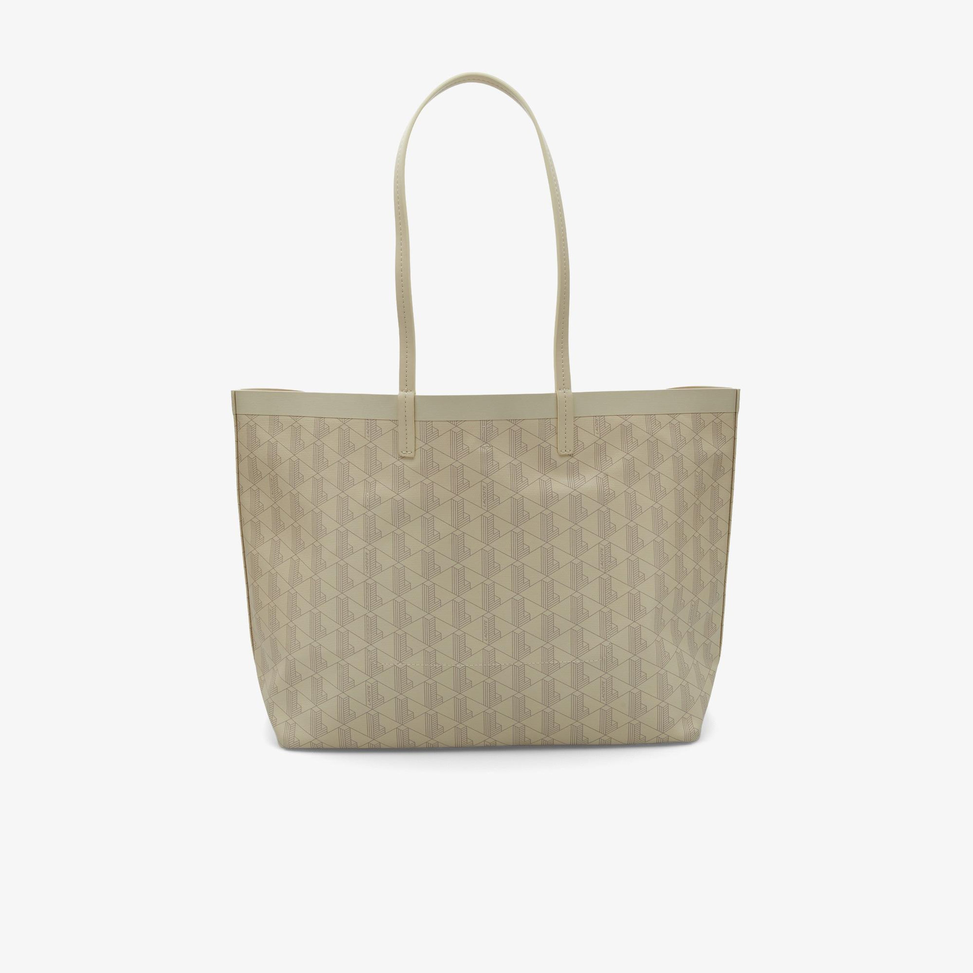 Zely Canvas Kadın Monogram Bej Omuz Çantası