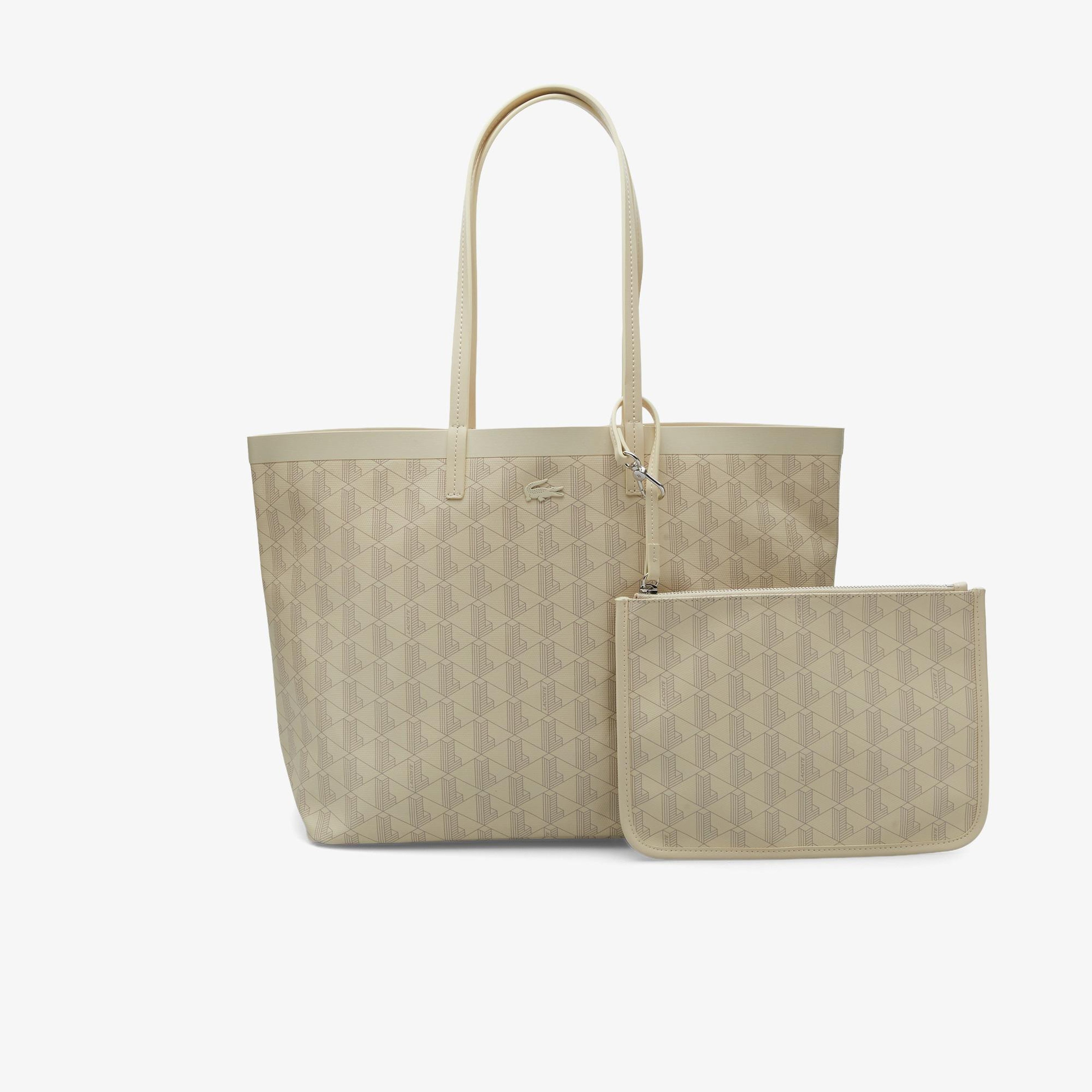 Zely Canvas Kadın Monogram Bej Omuz Çantası
