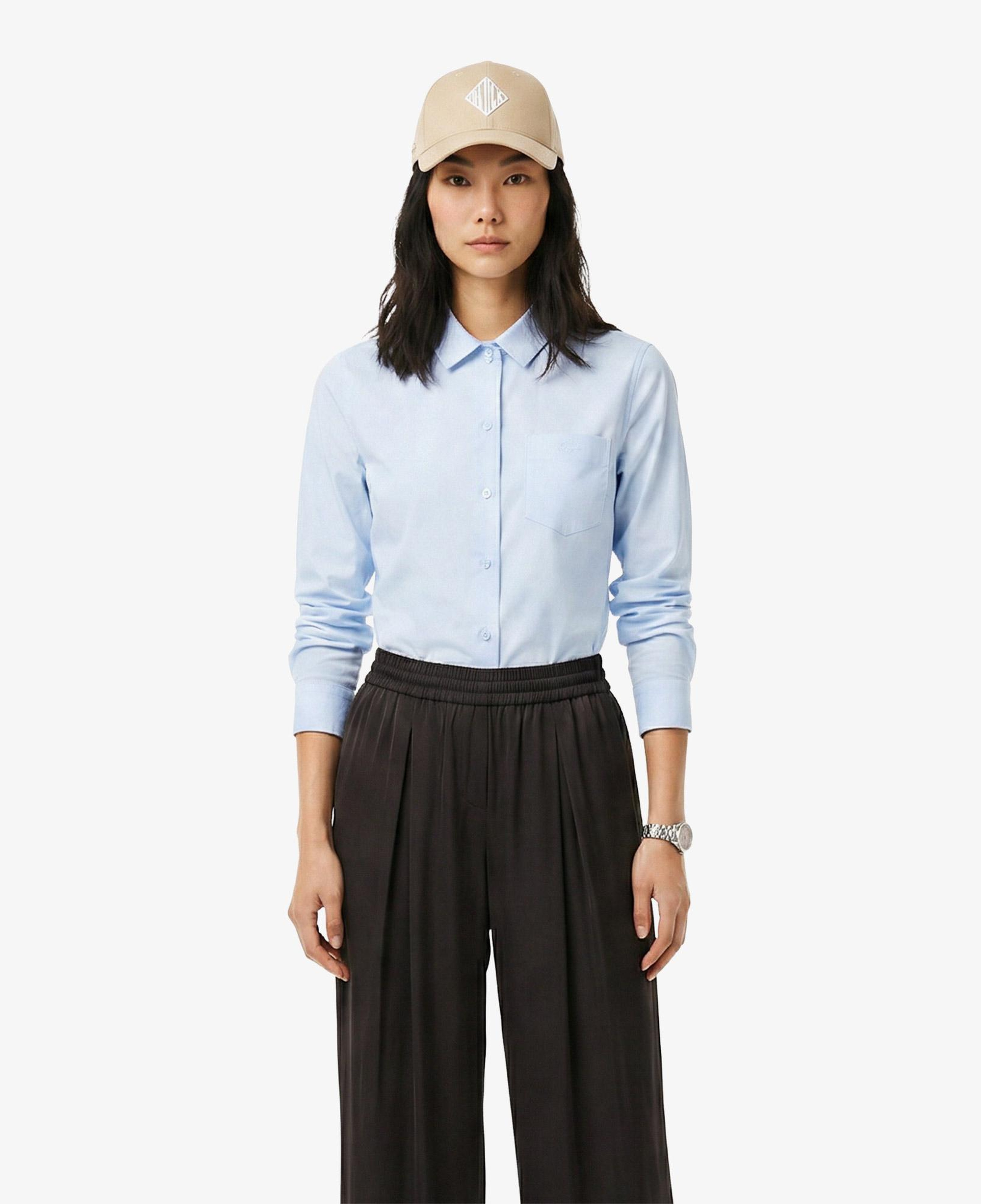 Kadın Slim Fit Mavi Gömlek