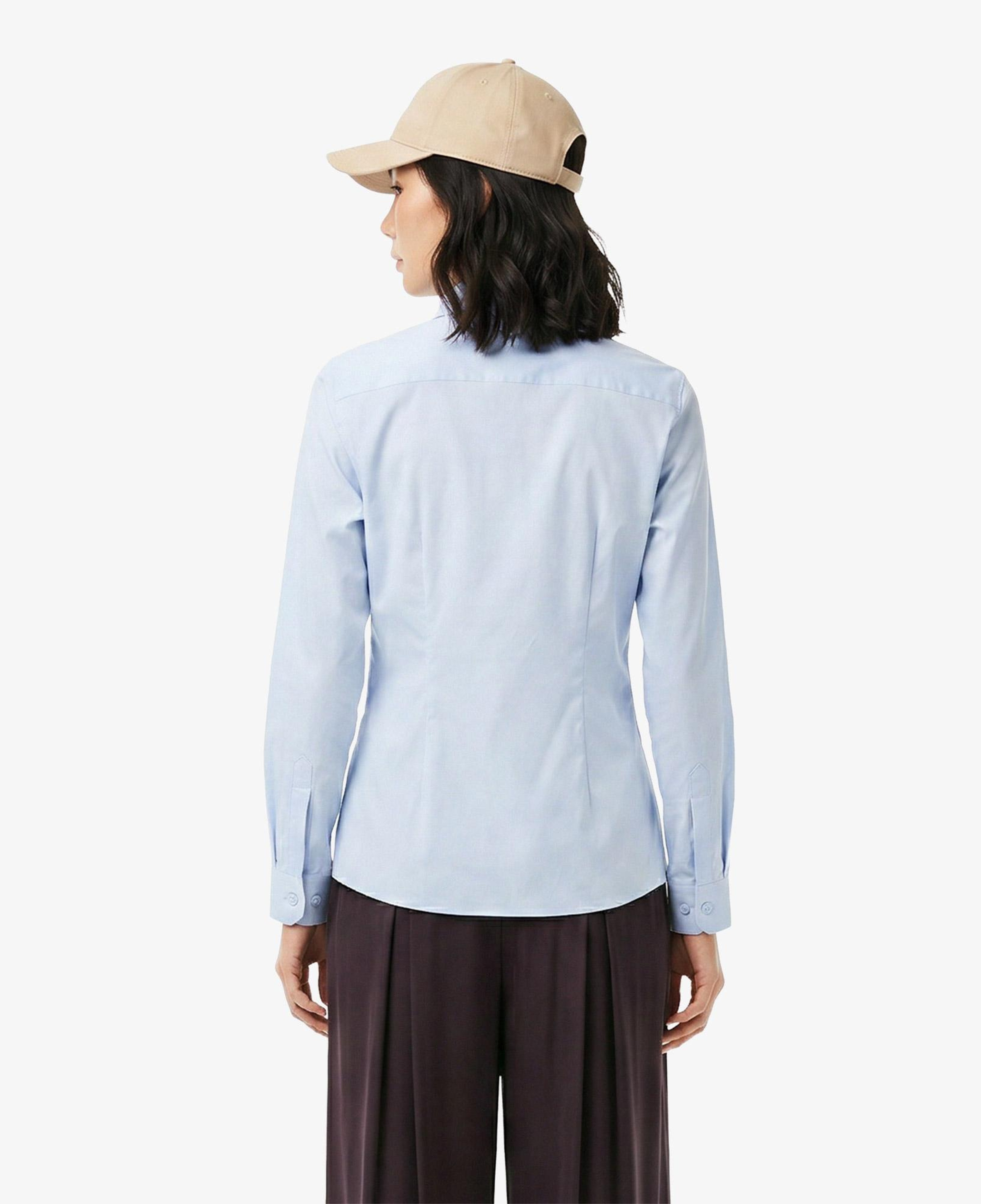Kadın Slim Fit Mavi Gömlek