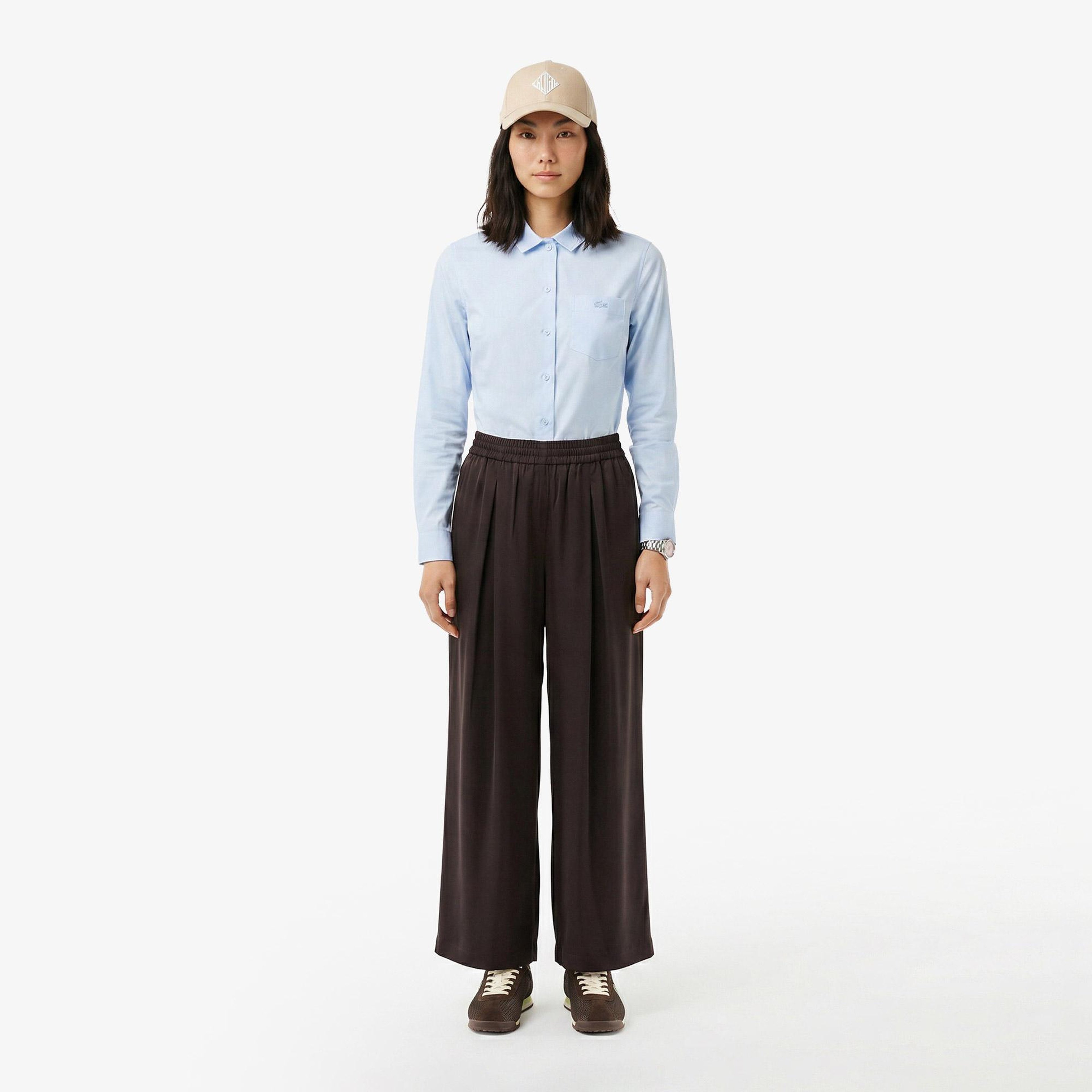 Kadın Slim Fit Mavi Gömlek