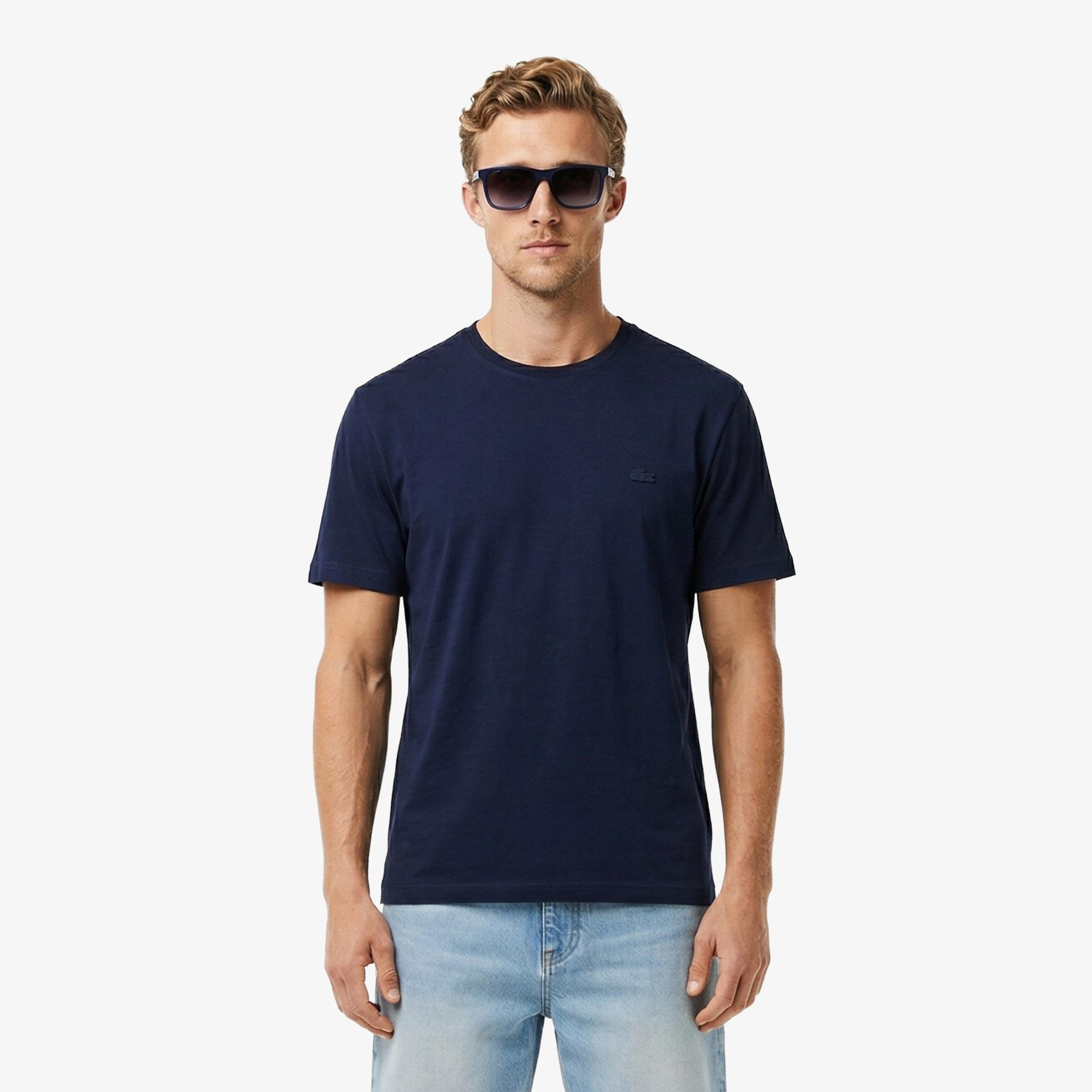 Erkek Relaxed Fit Bisiklet Yaka Lacivert T-Shirt