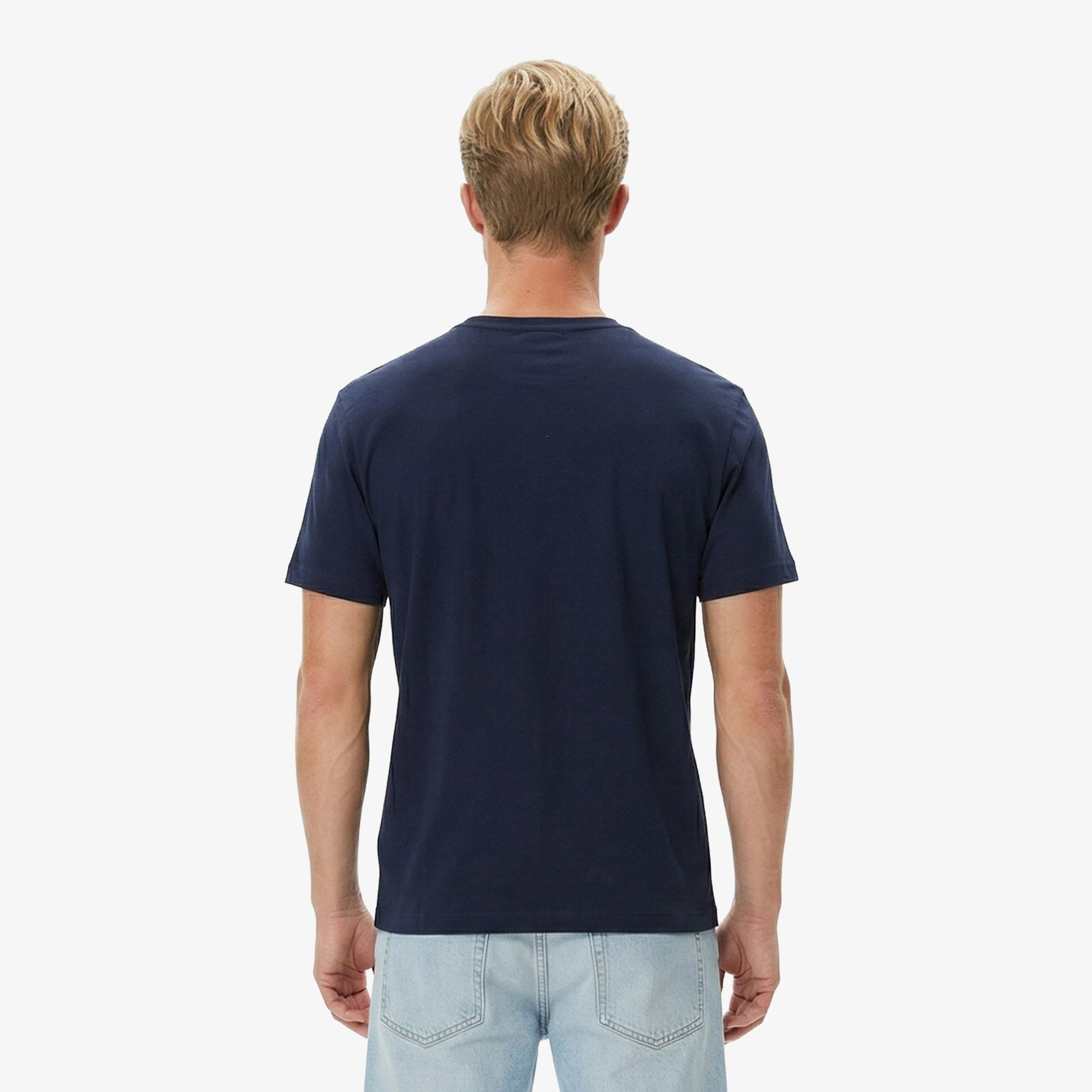 Erkek Relaxed Fit Bisiklet Yaka Lacivert T-Shirt