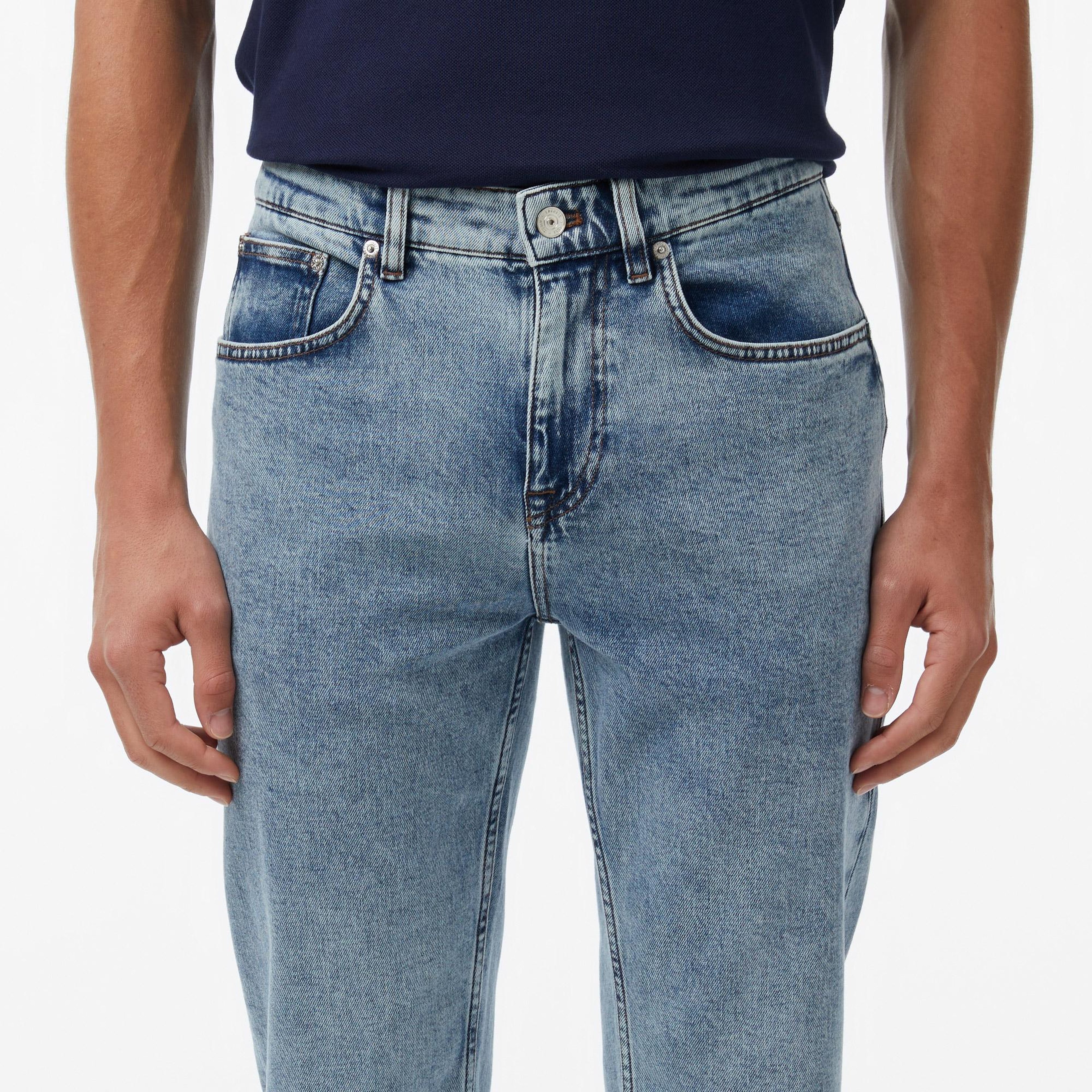 Lacoste Erkek Relaxed Fit Mavi Jean Pantolon