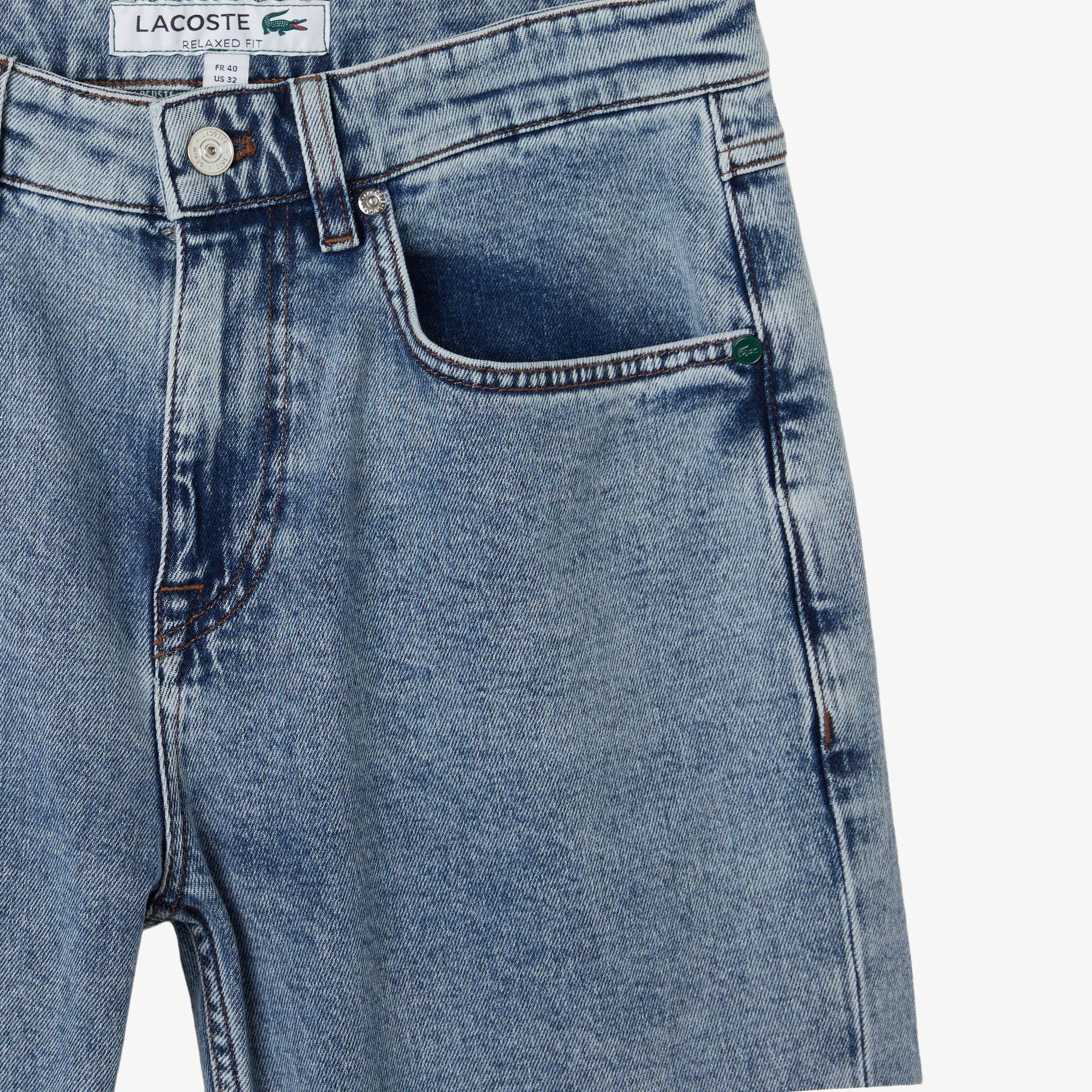 Lacoste Erkek Relaxed Fit Mavi Jean Pantolon