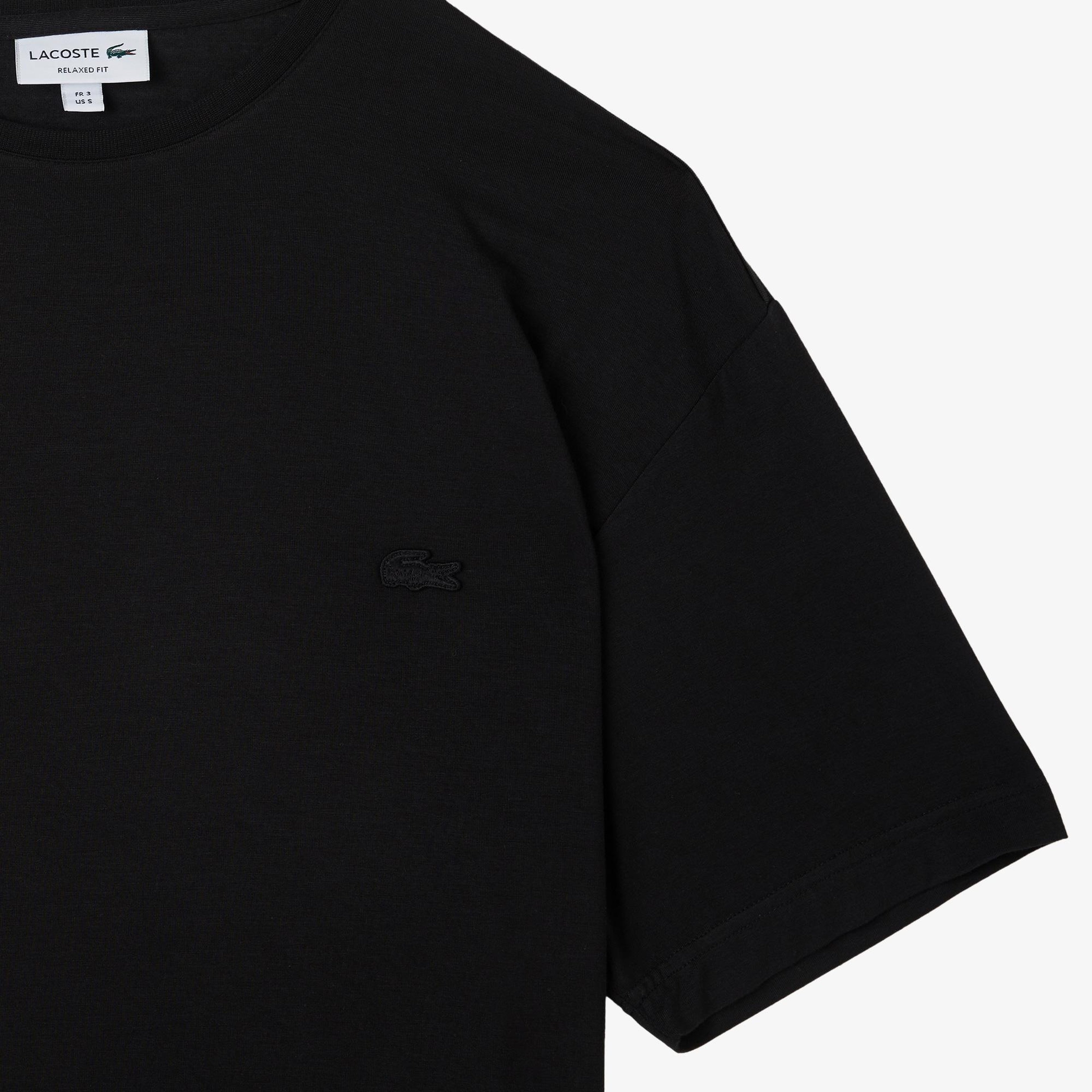 Erkek Relaxed Fit Bisiklet Yaka Siyah T-Shirt
