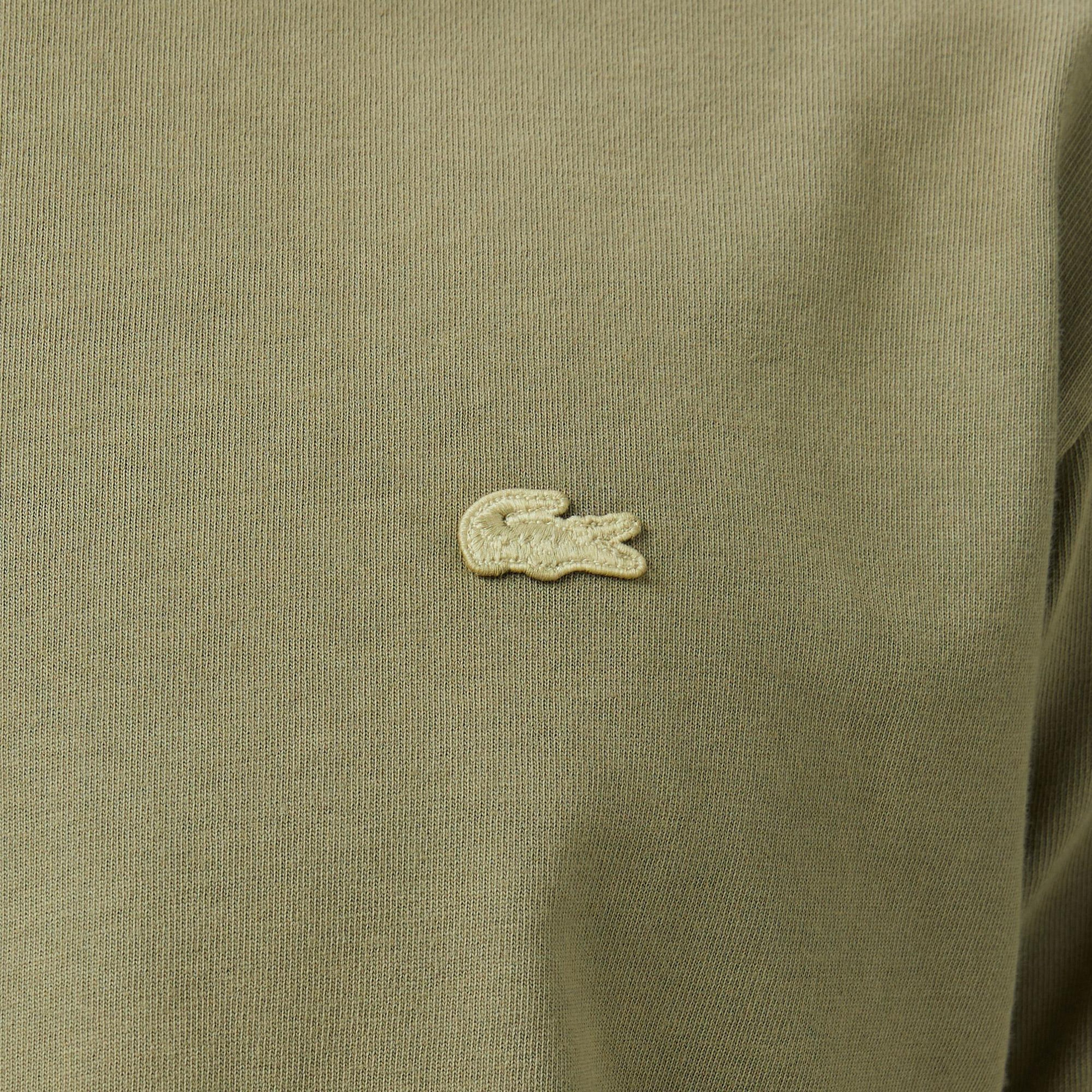 Erkek Relaxed Fit Bisiklet Yaka Haki T-Shirt