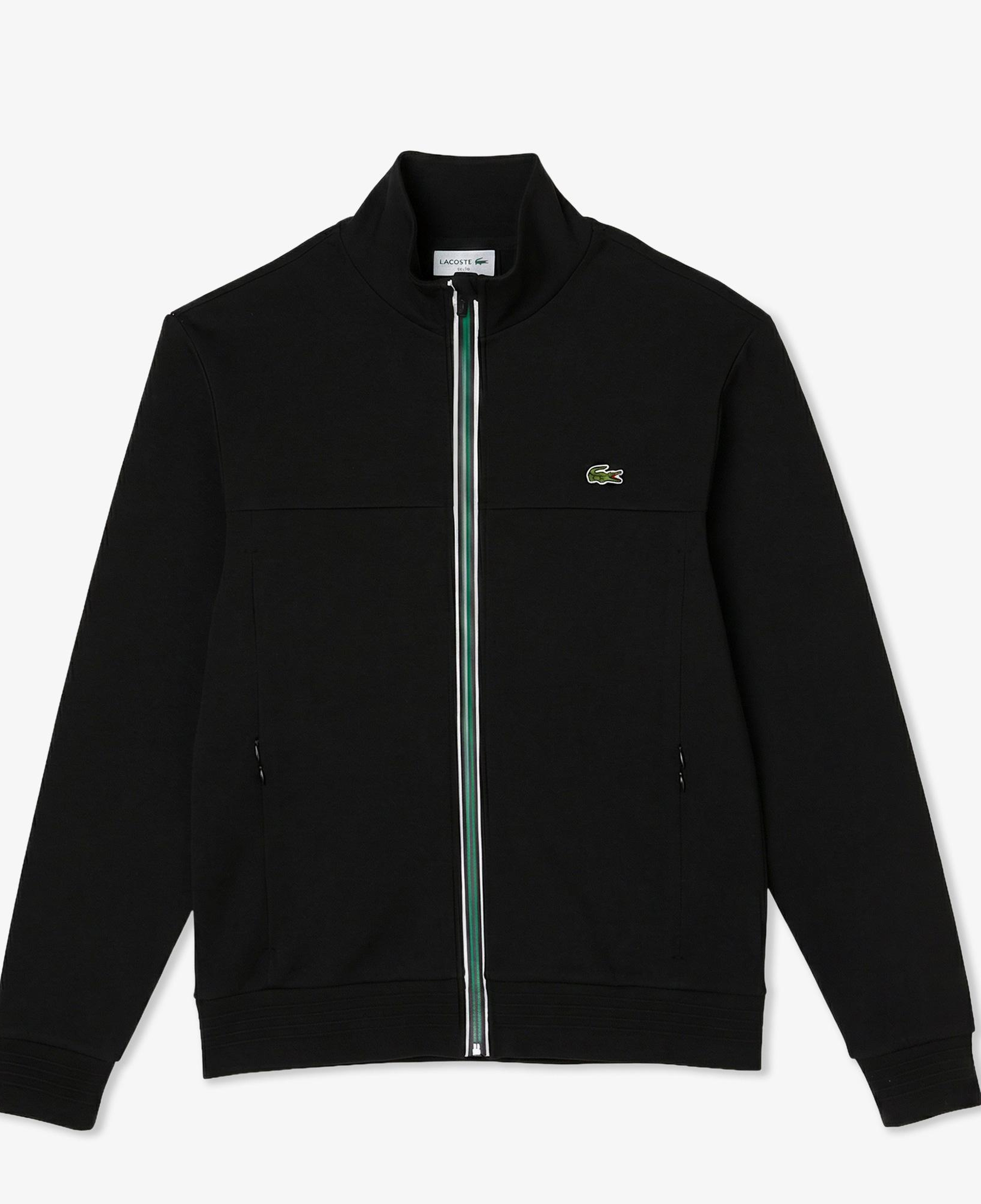 Erkek Slim Fit Fermuarlı Siyah Sweatshirt