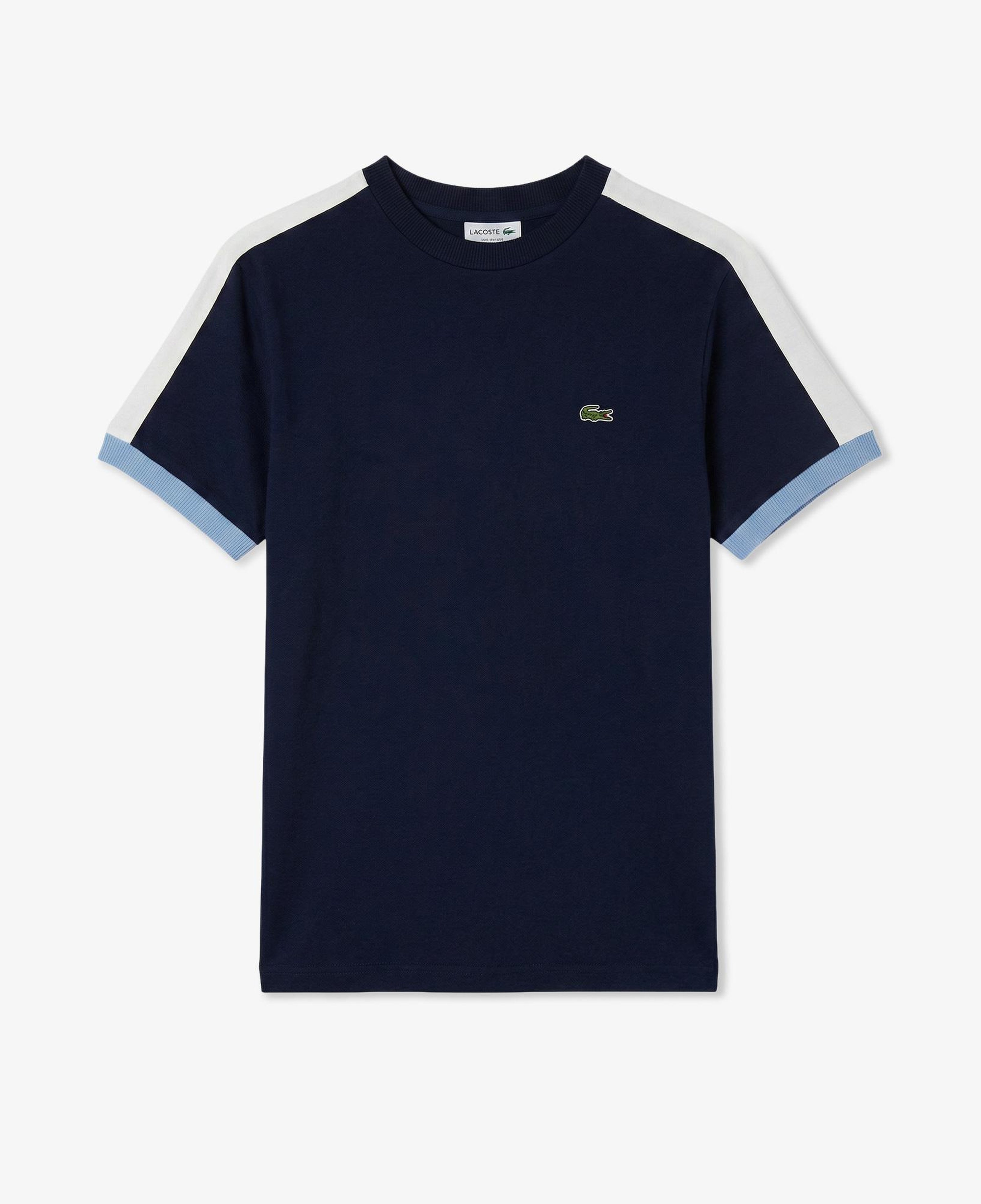 Erkek Regular Fit Bisiklet Yaka Renk Bloklu Lacivert T-Shirt