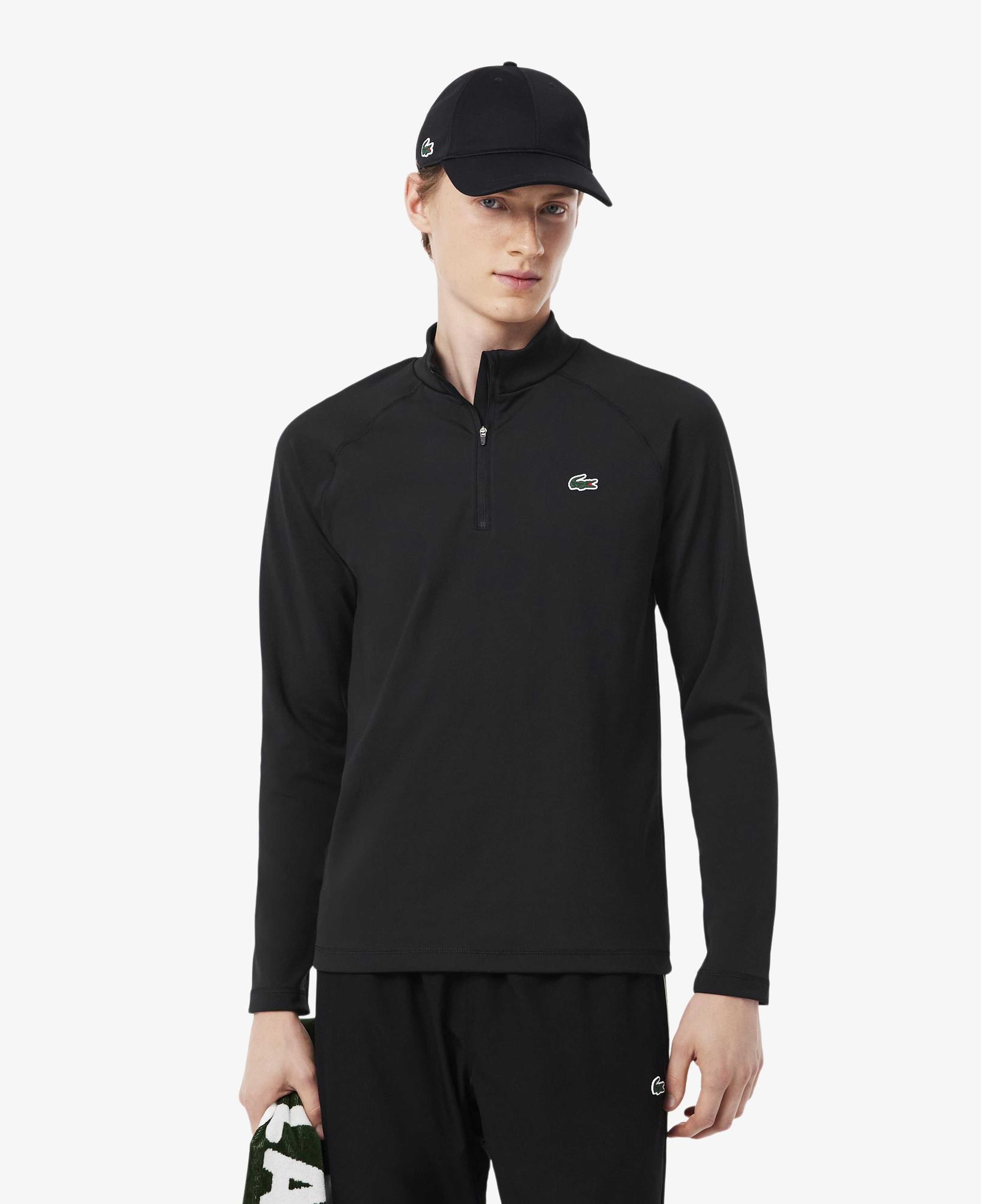 SPORT Erkek Regular Fit Yarım Fermuarlı Siyah Sweatshirt