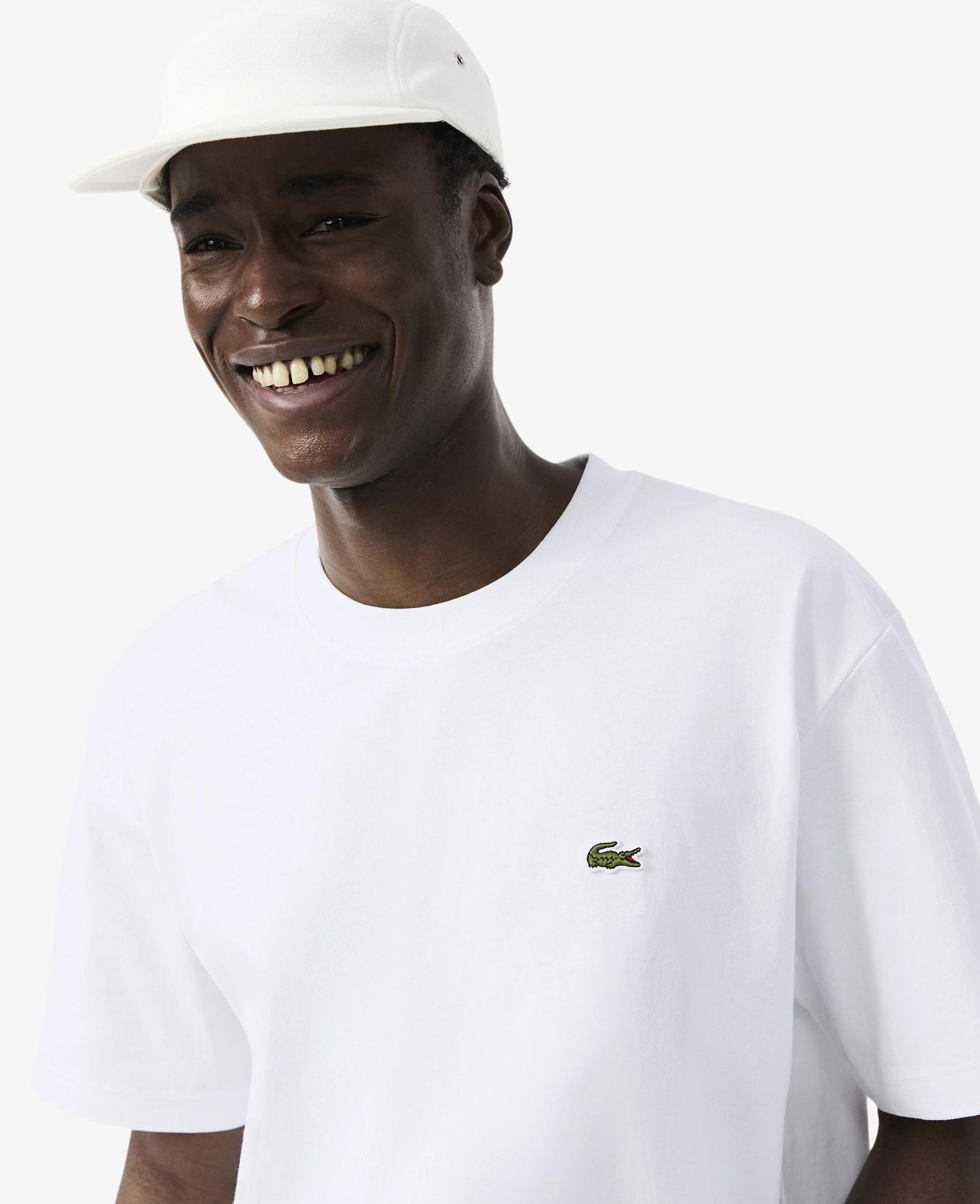 Erkek Relaxed Fit Bisiklet Yaka Beyaz T-Shirt