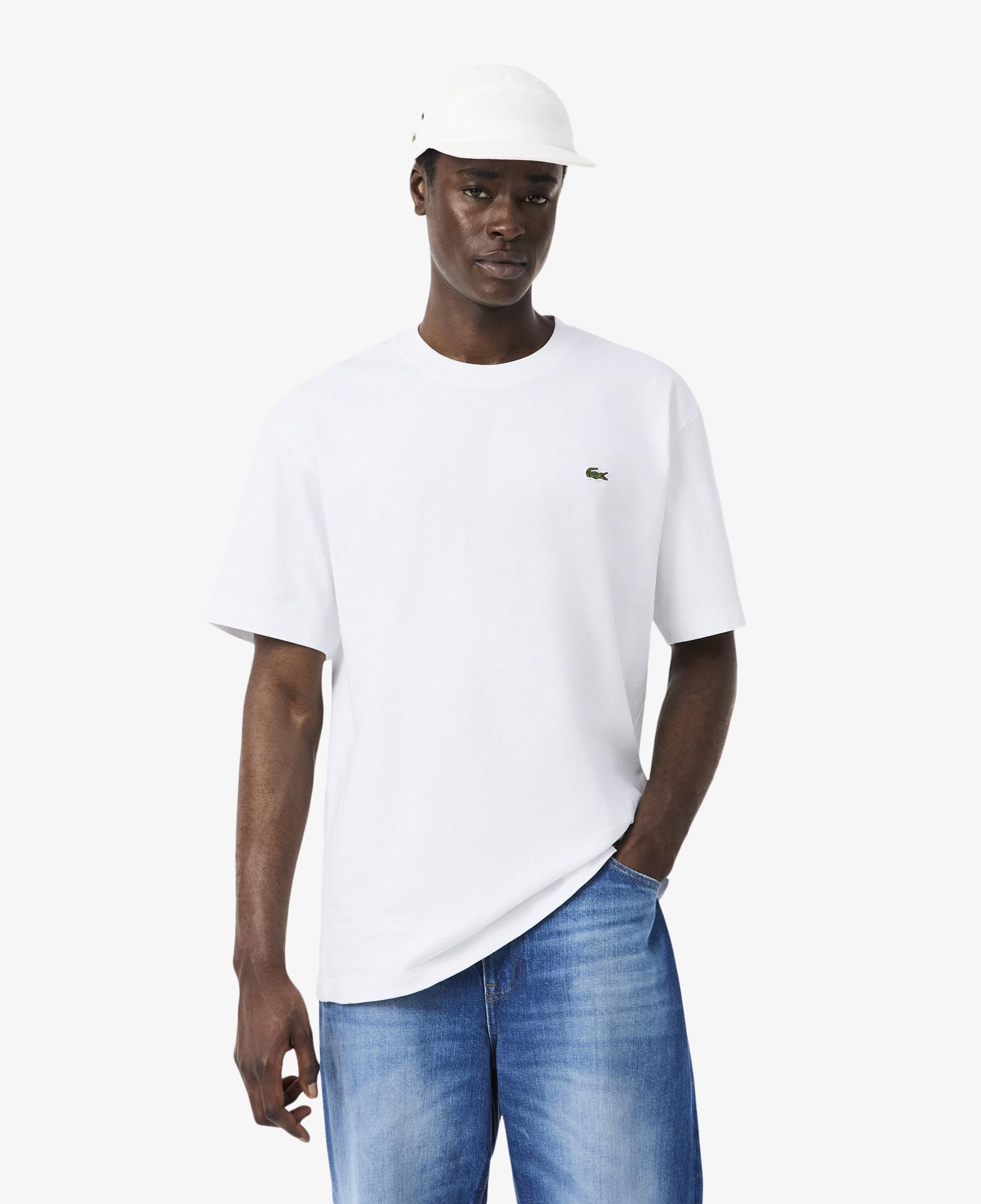 Erkek Relaxed Fit Bisiklet Yaka Beyaz T-Shirt