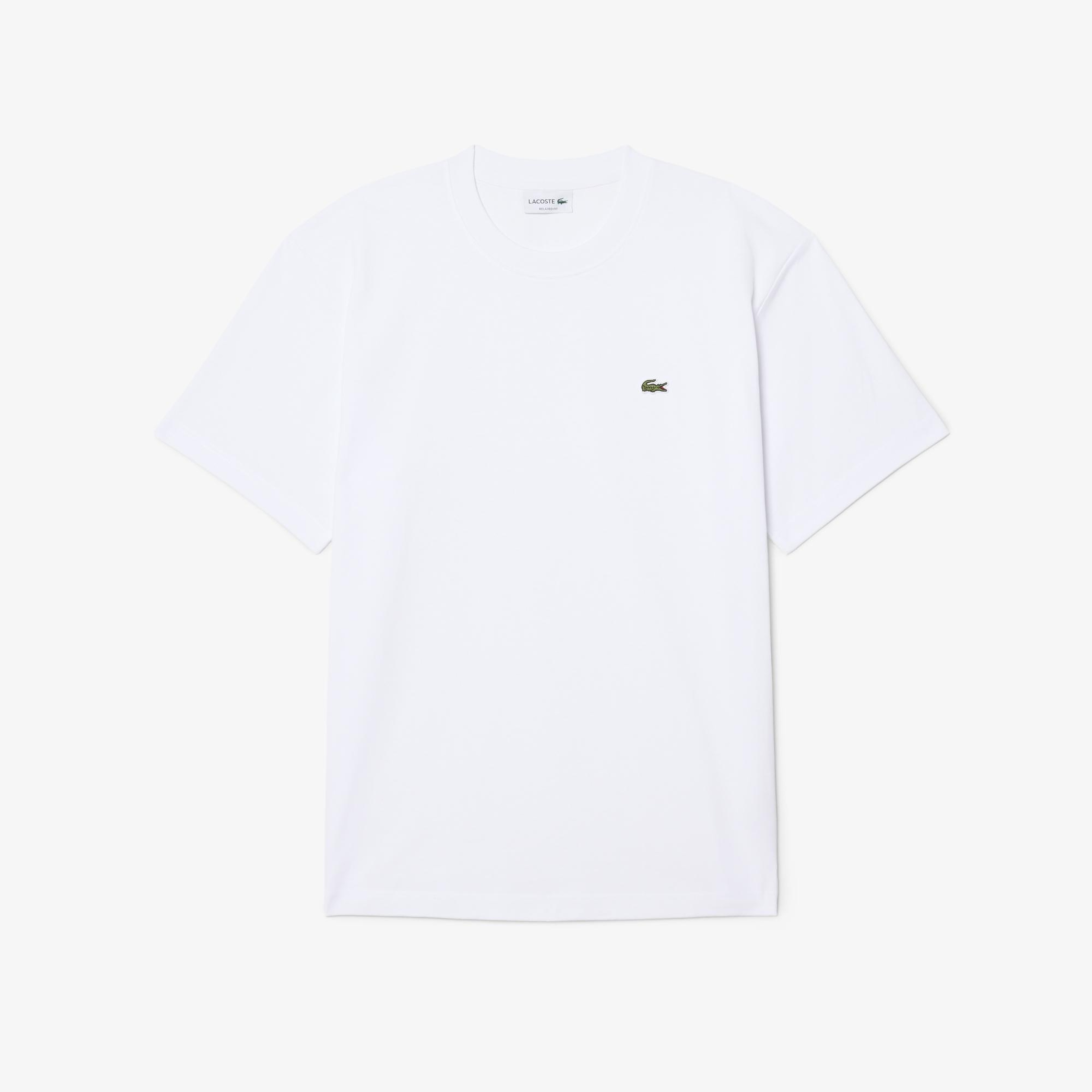 Erkek Relaxed Fit Bisiklet Yaka Beyaz T-Shirt