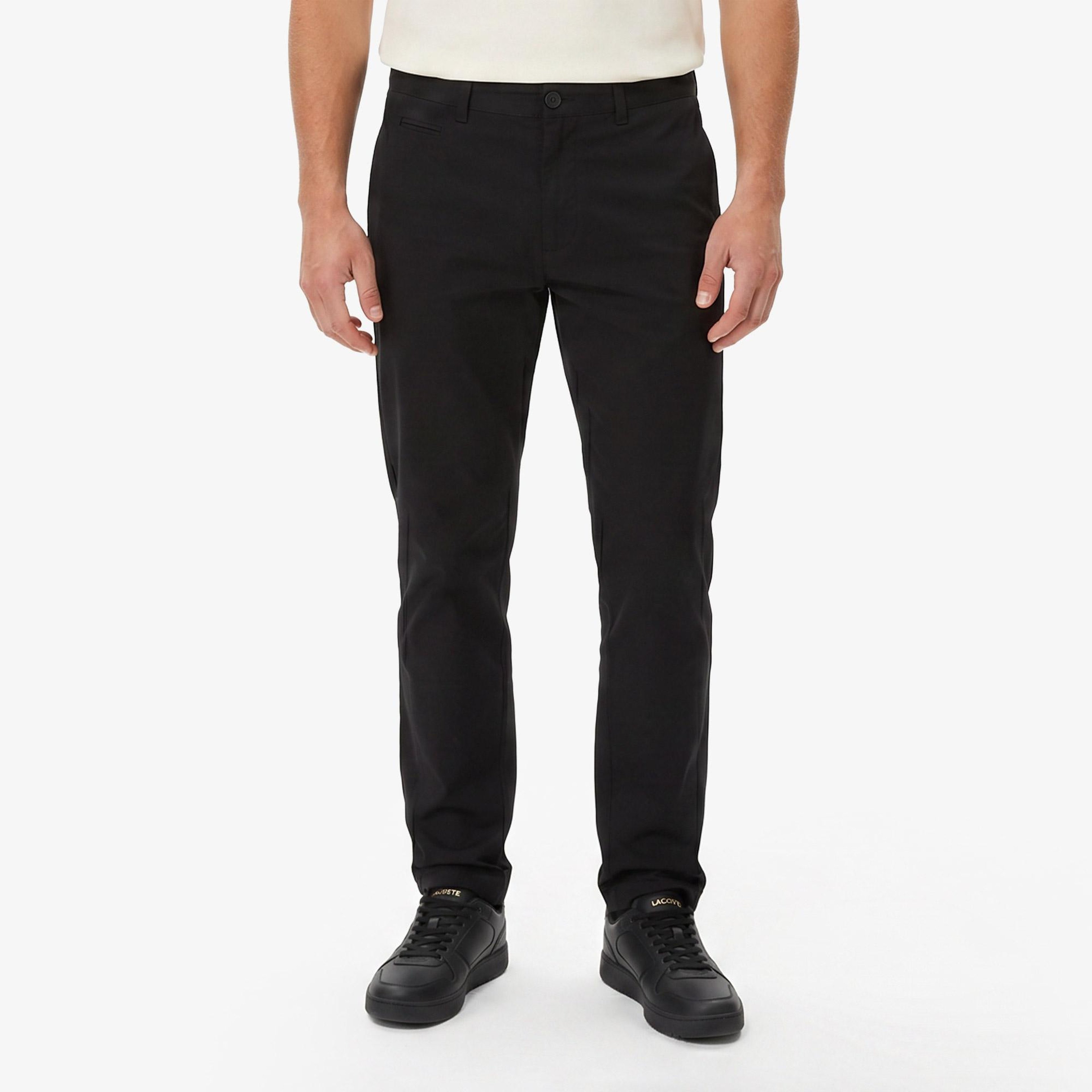 Erkek Slim Fit Siyah Chino Pantolon