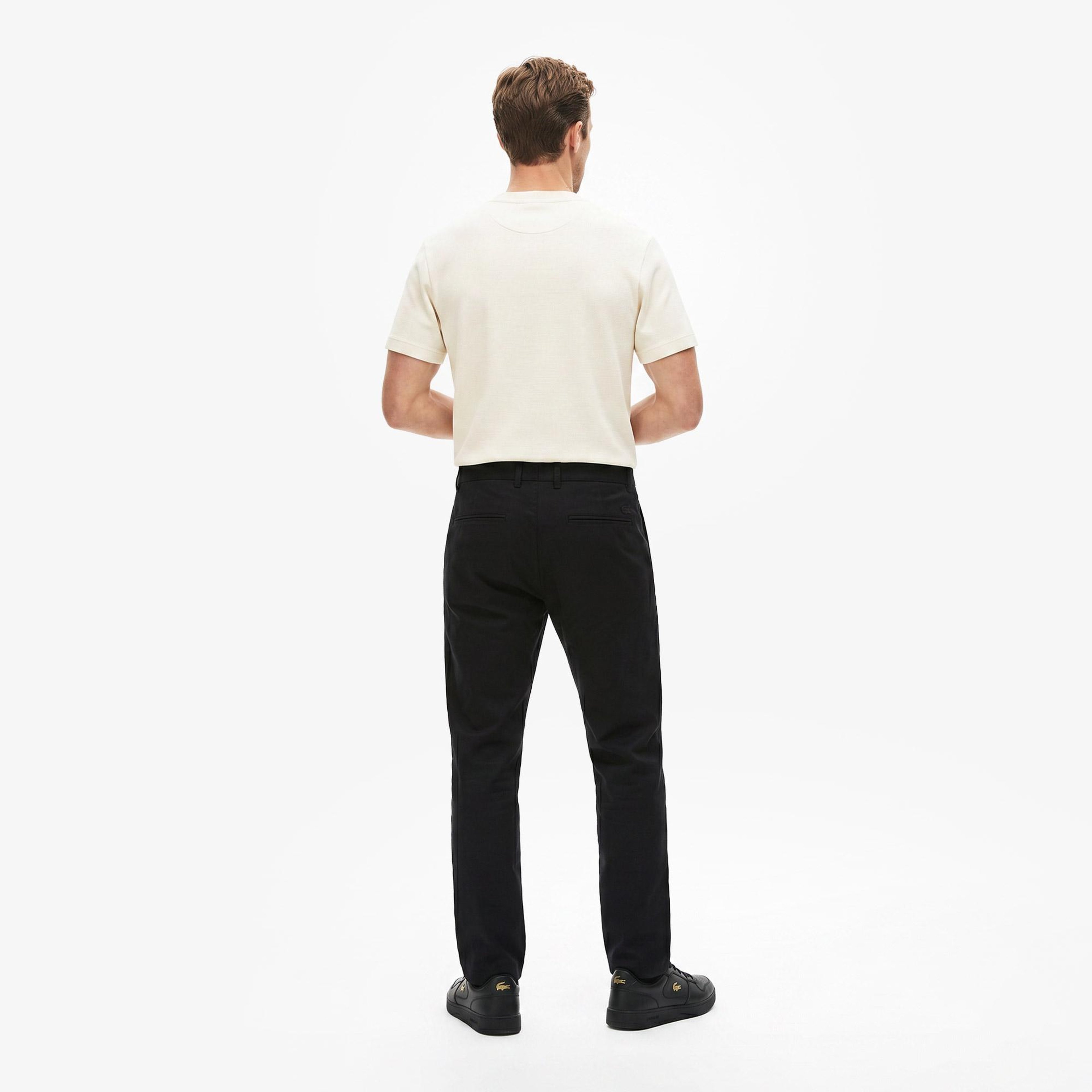 Erkek Slim Fit Siyah Chino Pantolon