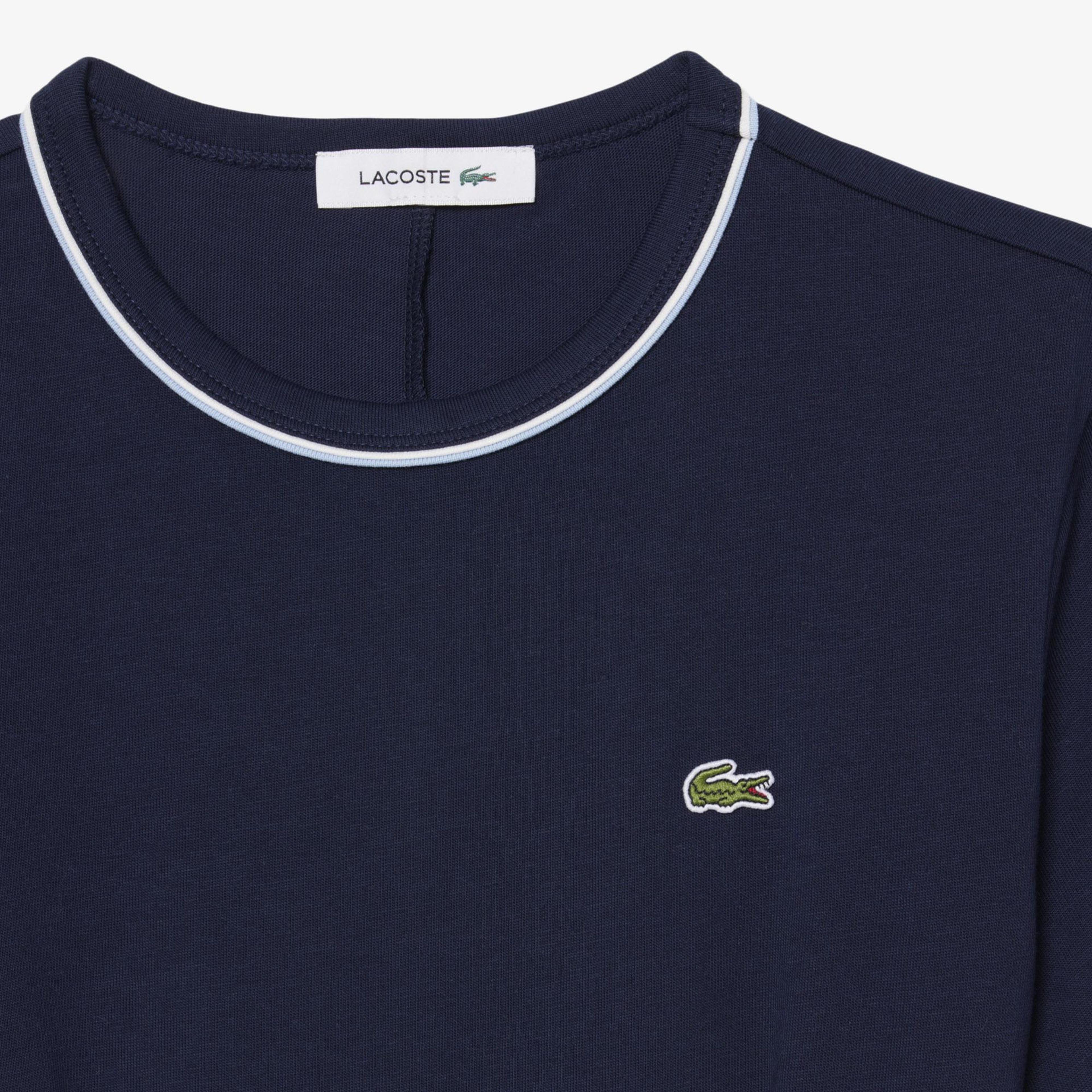 Kadın Slim Fit Kısa Kollu Bisiklet Yaka Organik Pamuk Lacivert Elbise