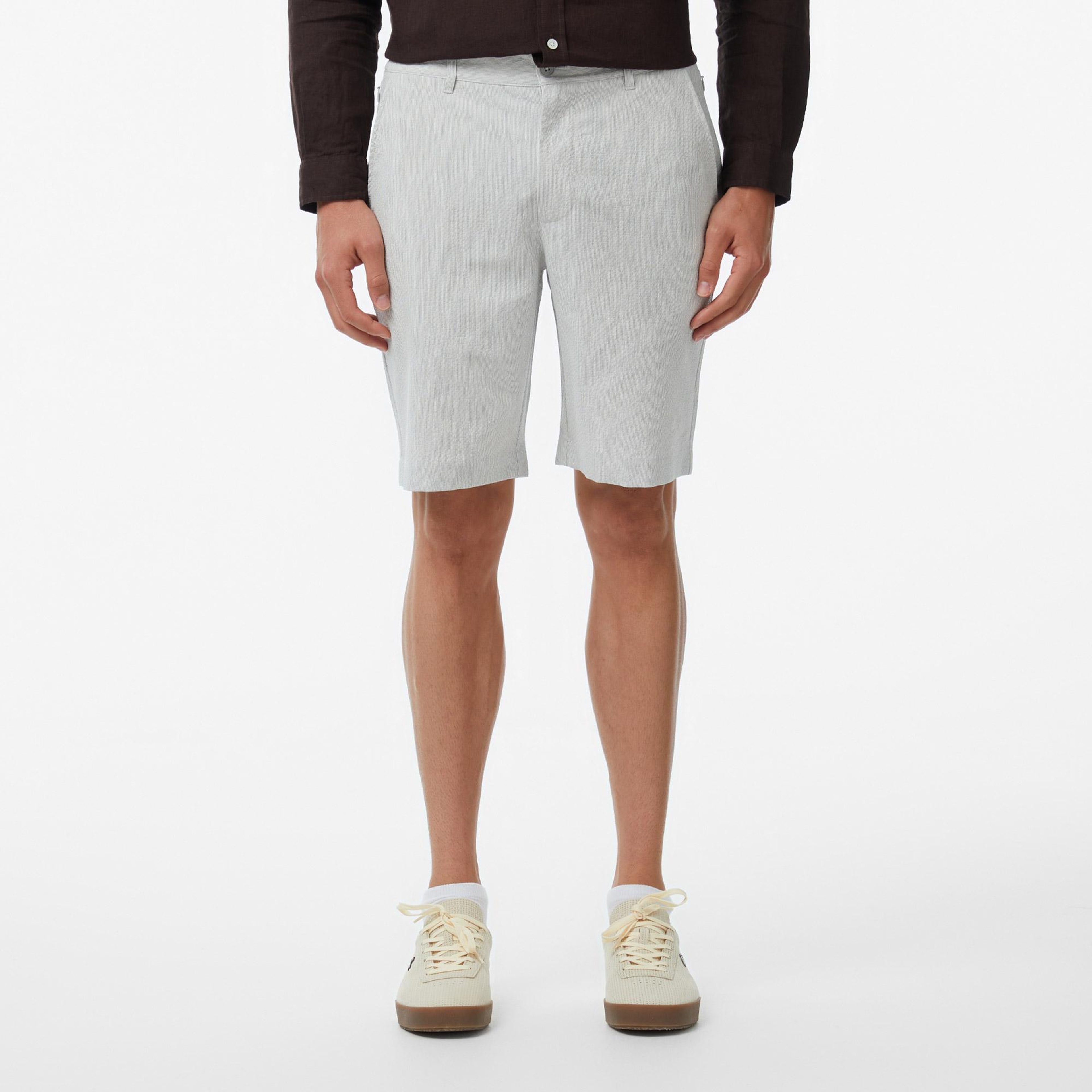 Erkek Tapered Fit Gri Bermuda Şort
