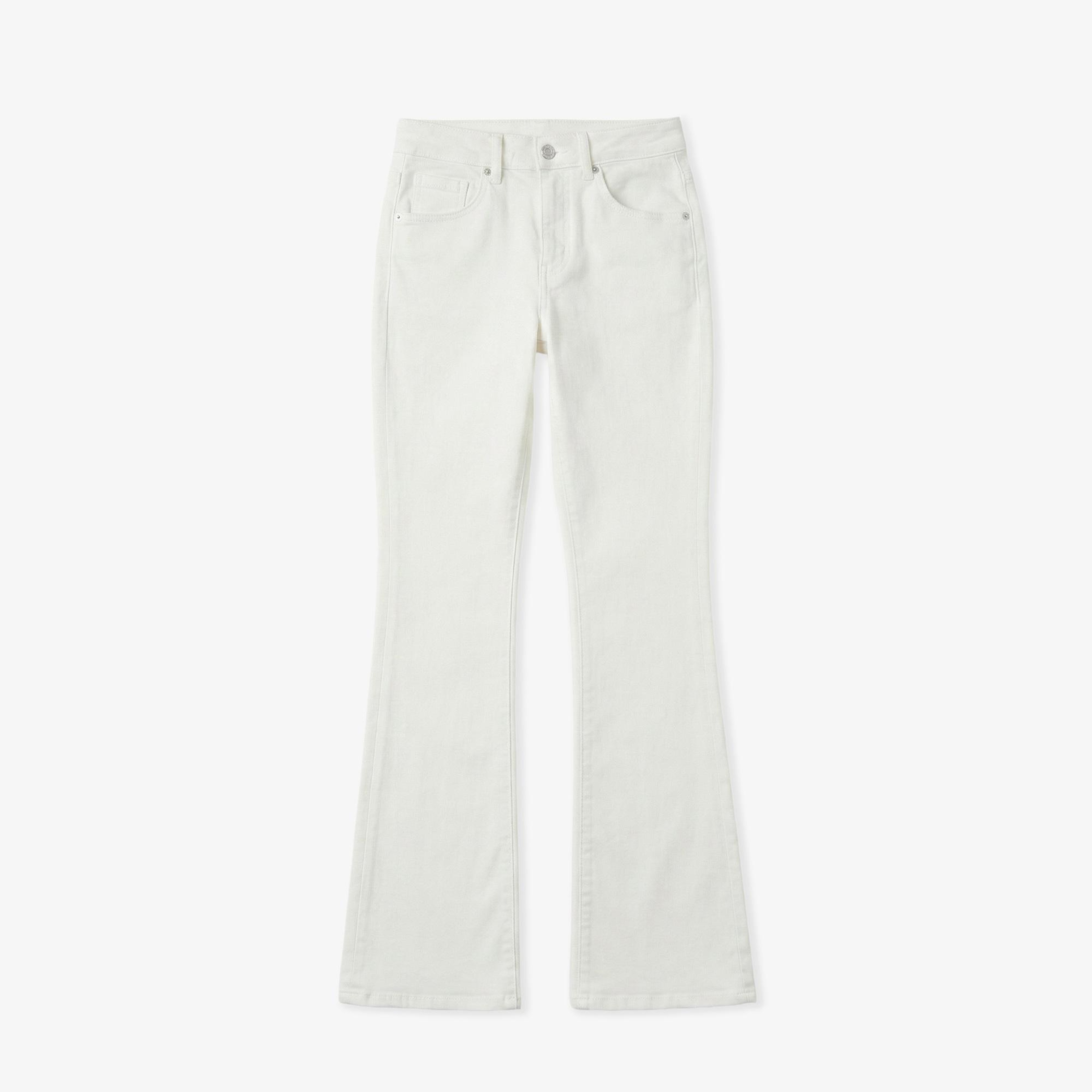 Kadın Slim Fit Krem Jean Pantolon