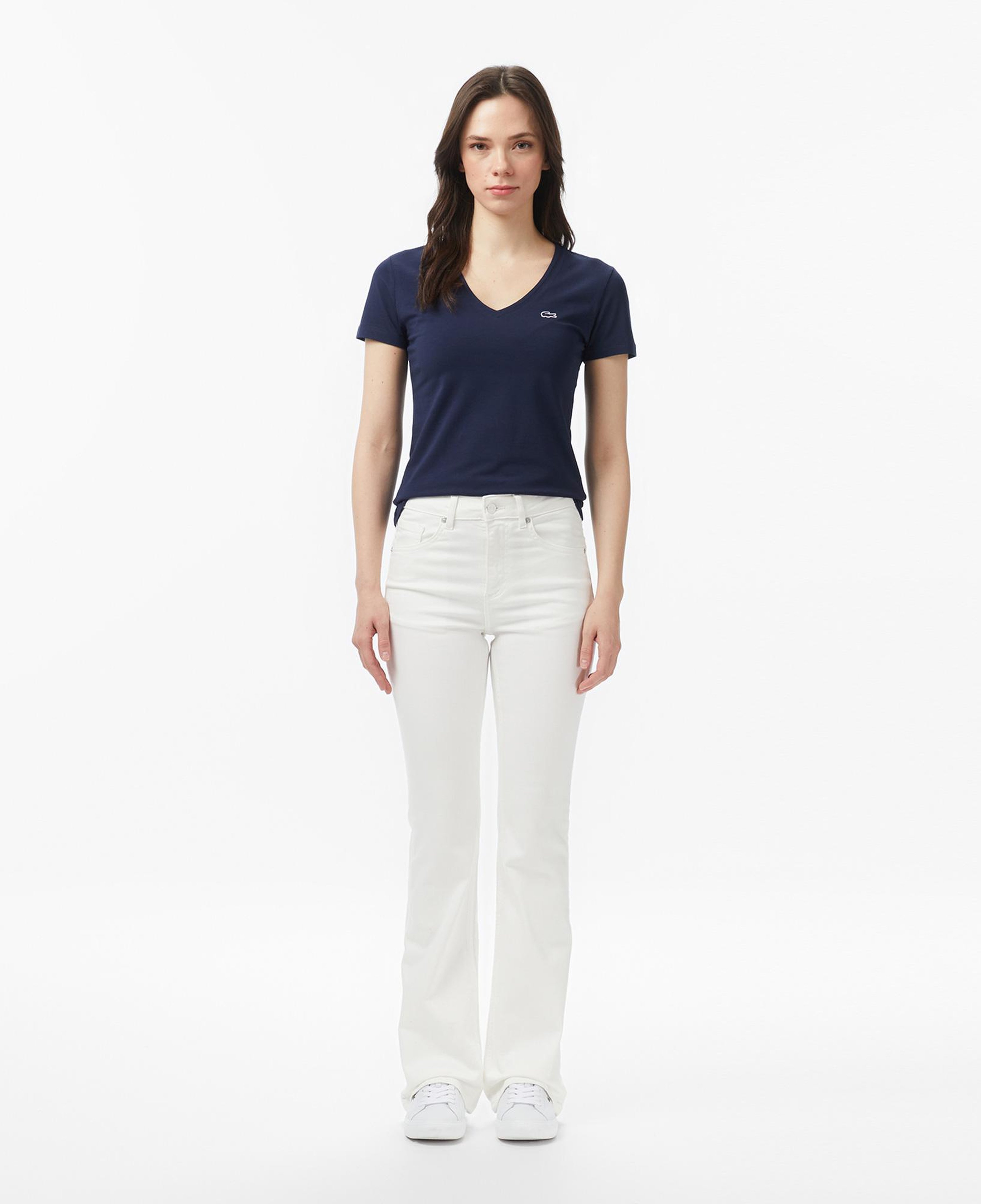 Kadın Slim Fit Krem Jean Pantolon