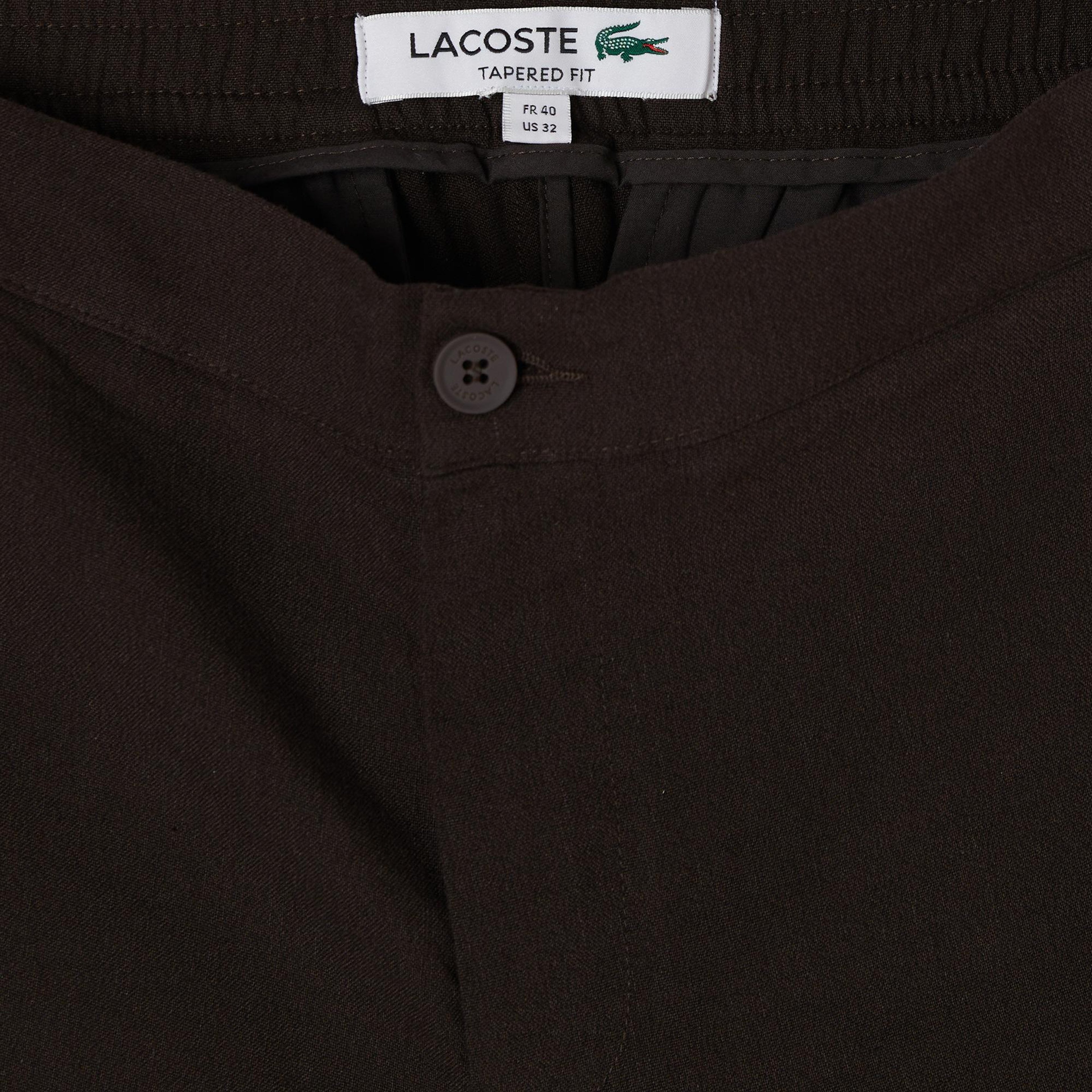 Erkek Tapered Fit Keten Kahverengi Bermuda Şort