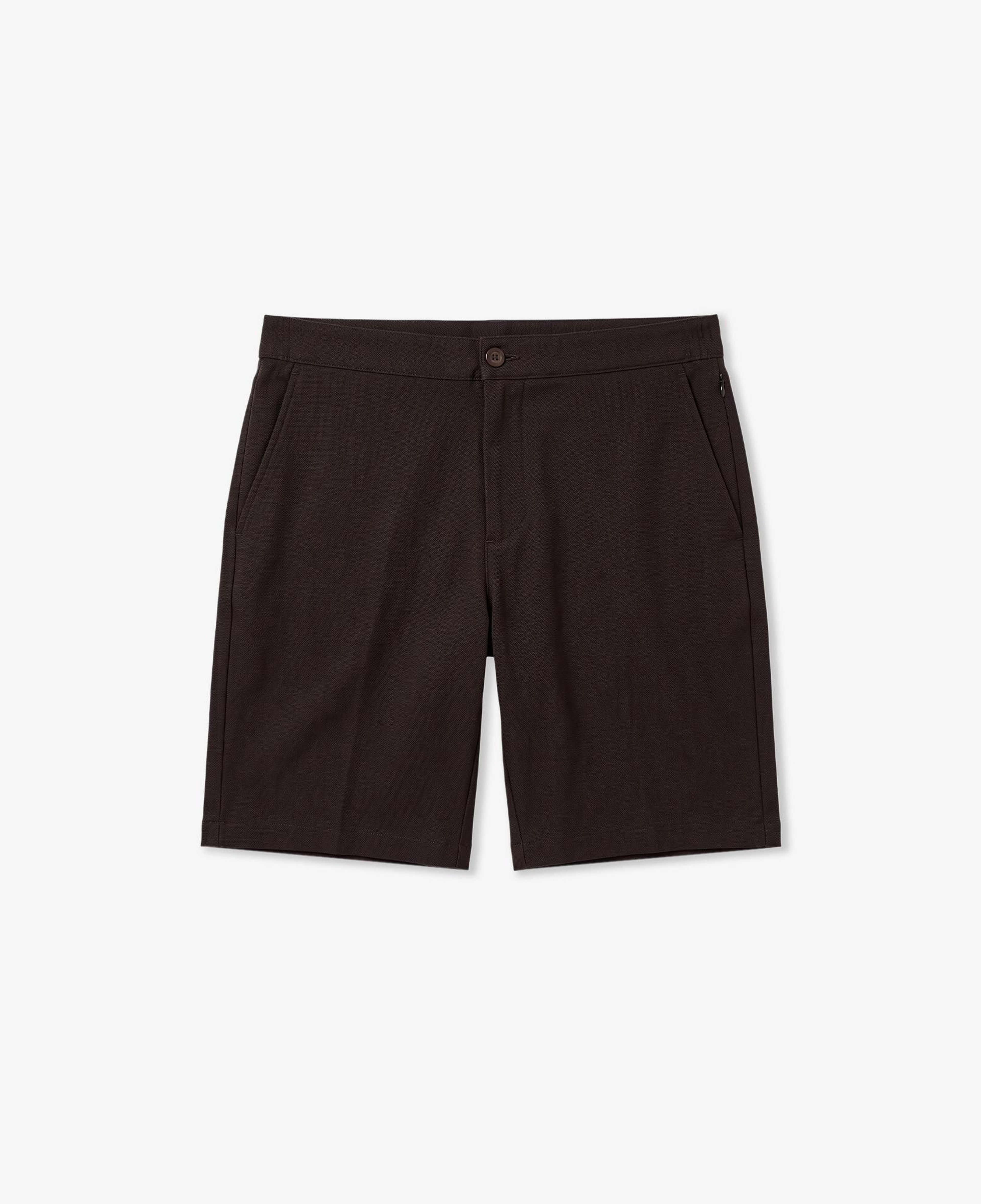 Erkek Tapered Fit Keten Kahverengi Bermuda Şort