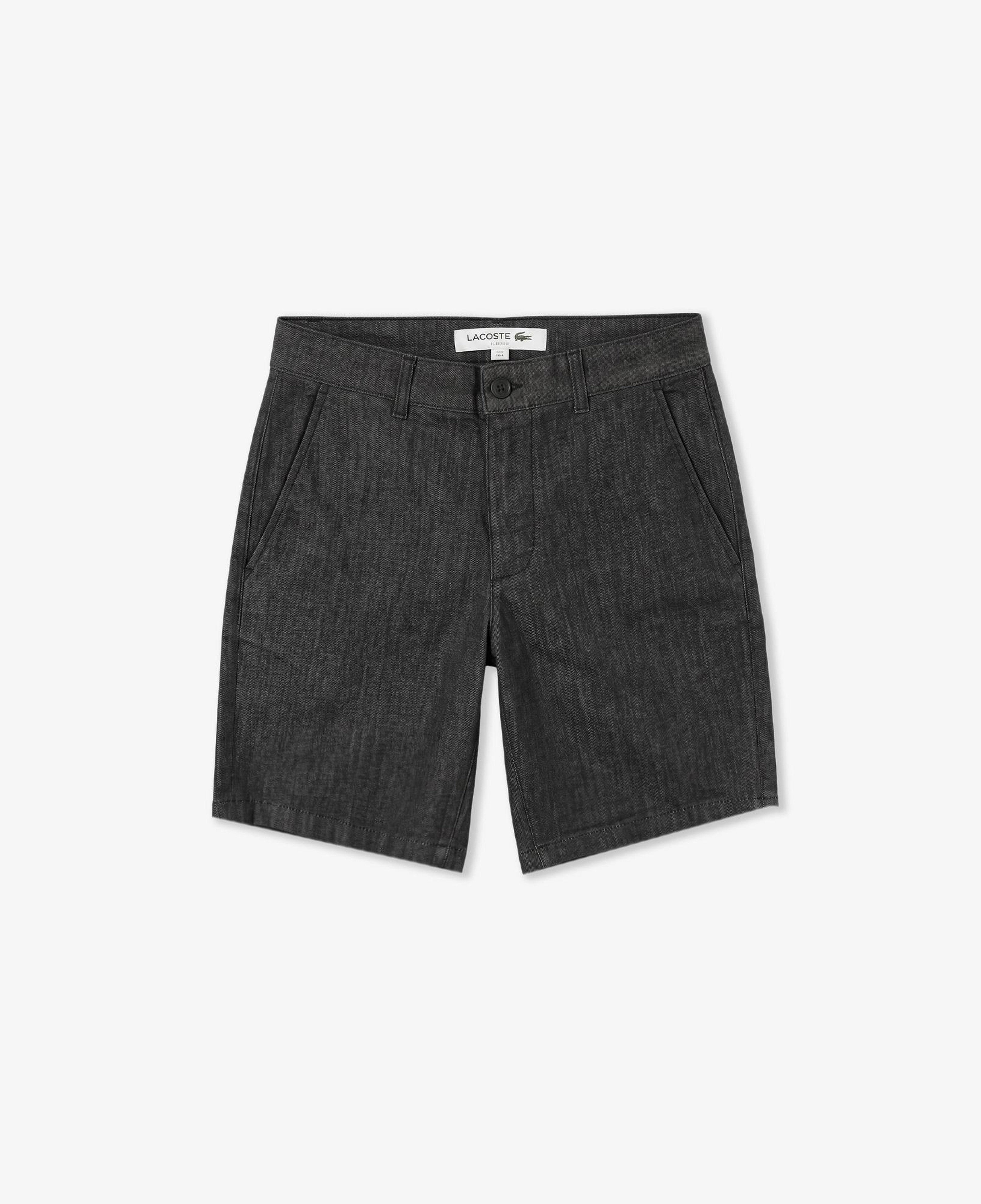 Erkek Slim Fit Siyah Bermuda Şort