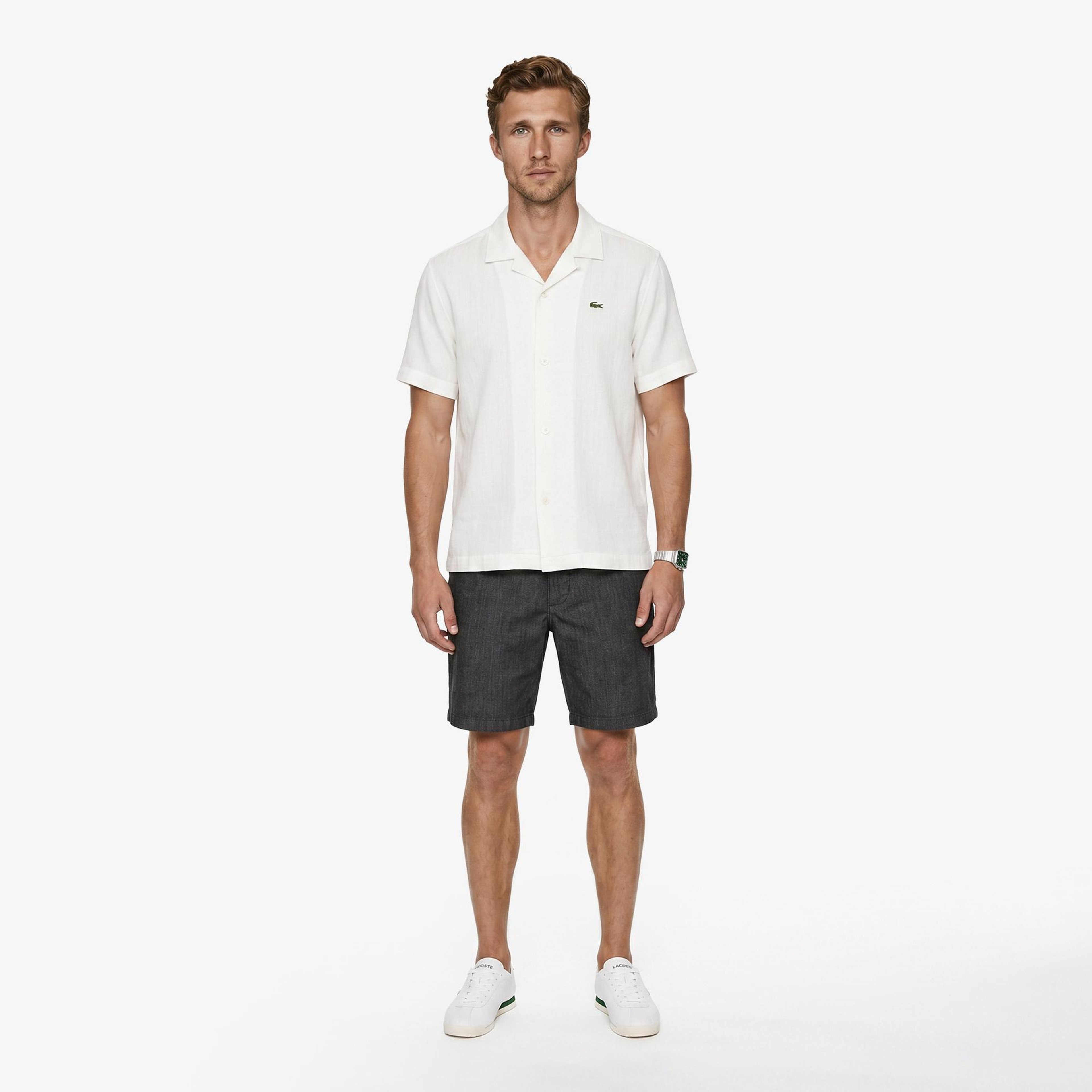 Erkek Slim Fit Siyah Bermuda Şort