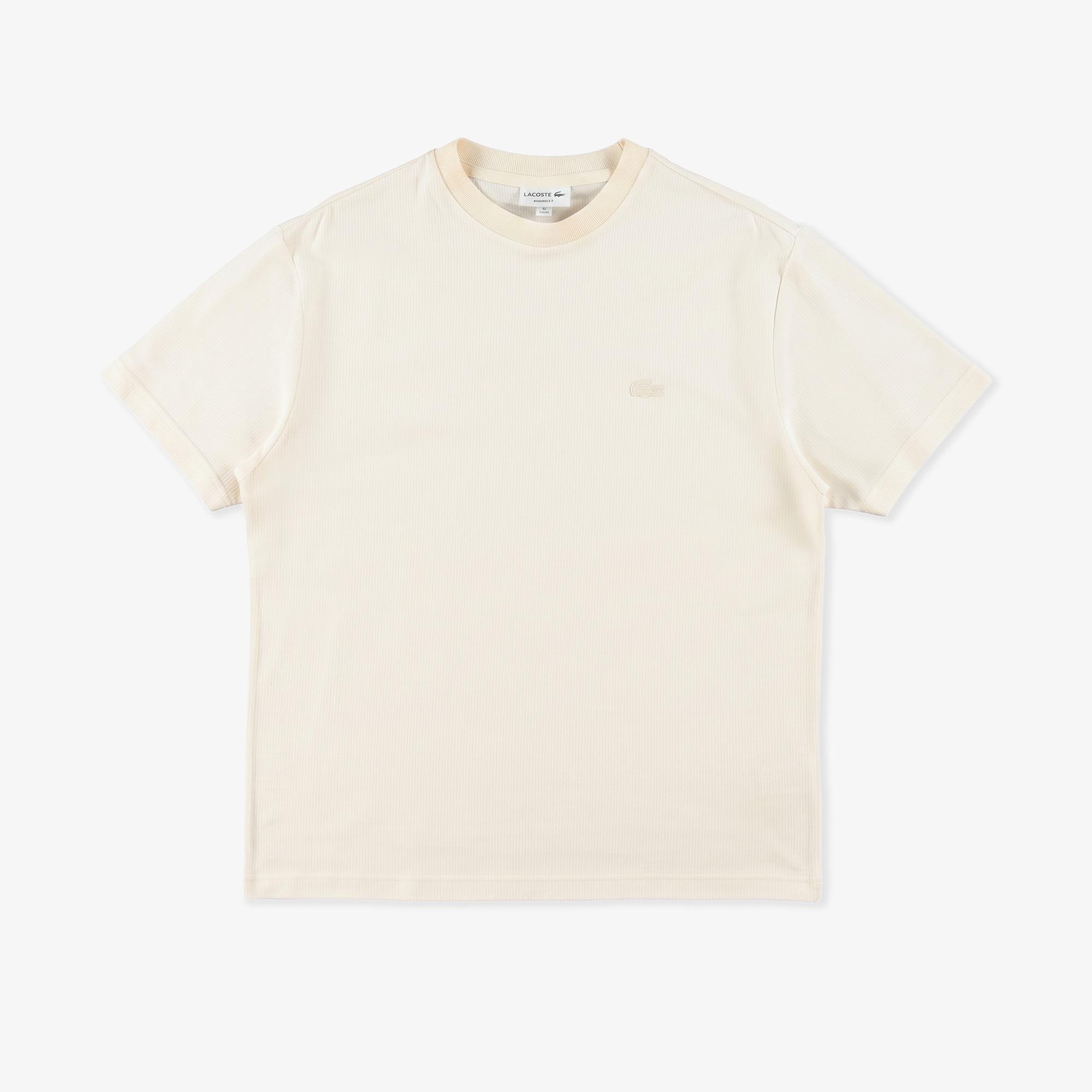 Erkek Relaxed Fit Bisiklet Yaka Krem T-Shirt