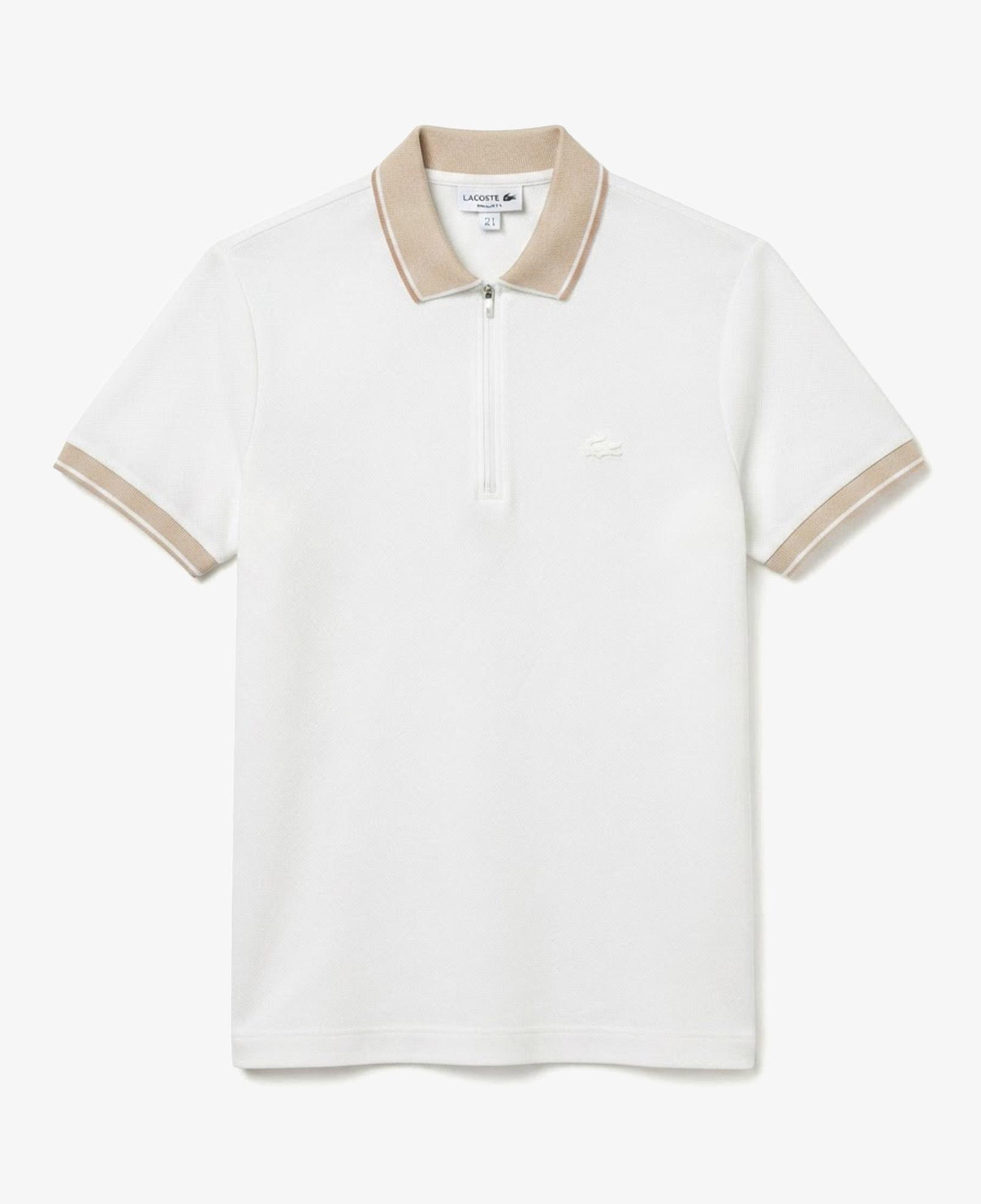 Erkek Regular Fit Renk Bloklu Krem Polo